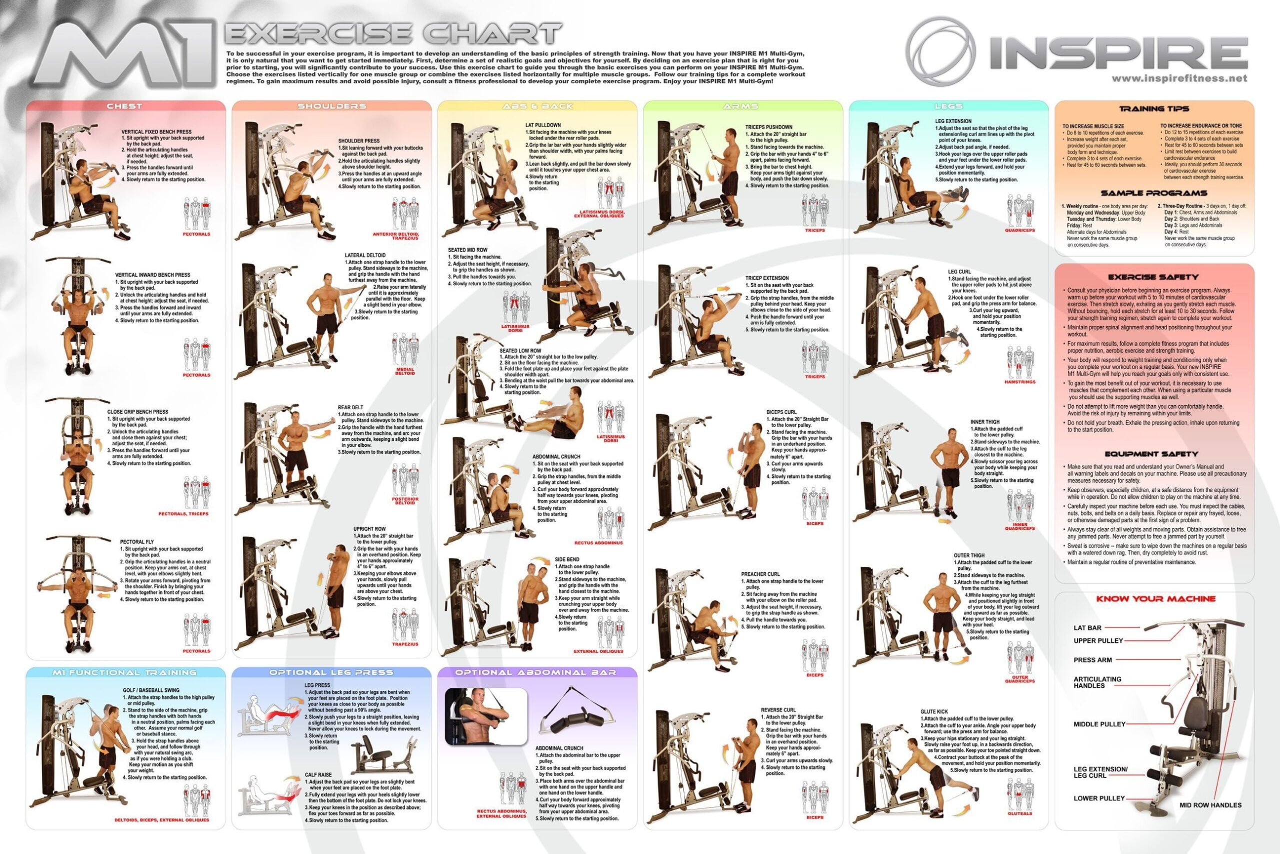 Printable Marcy Home Gym Exercise Chart Pdf