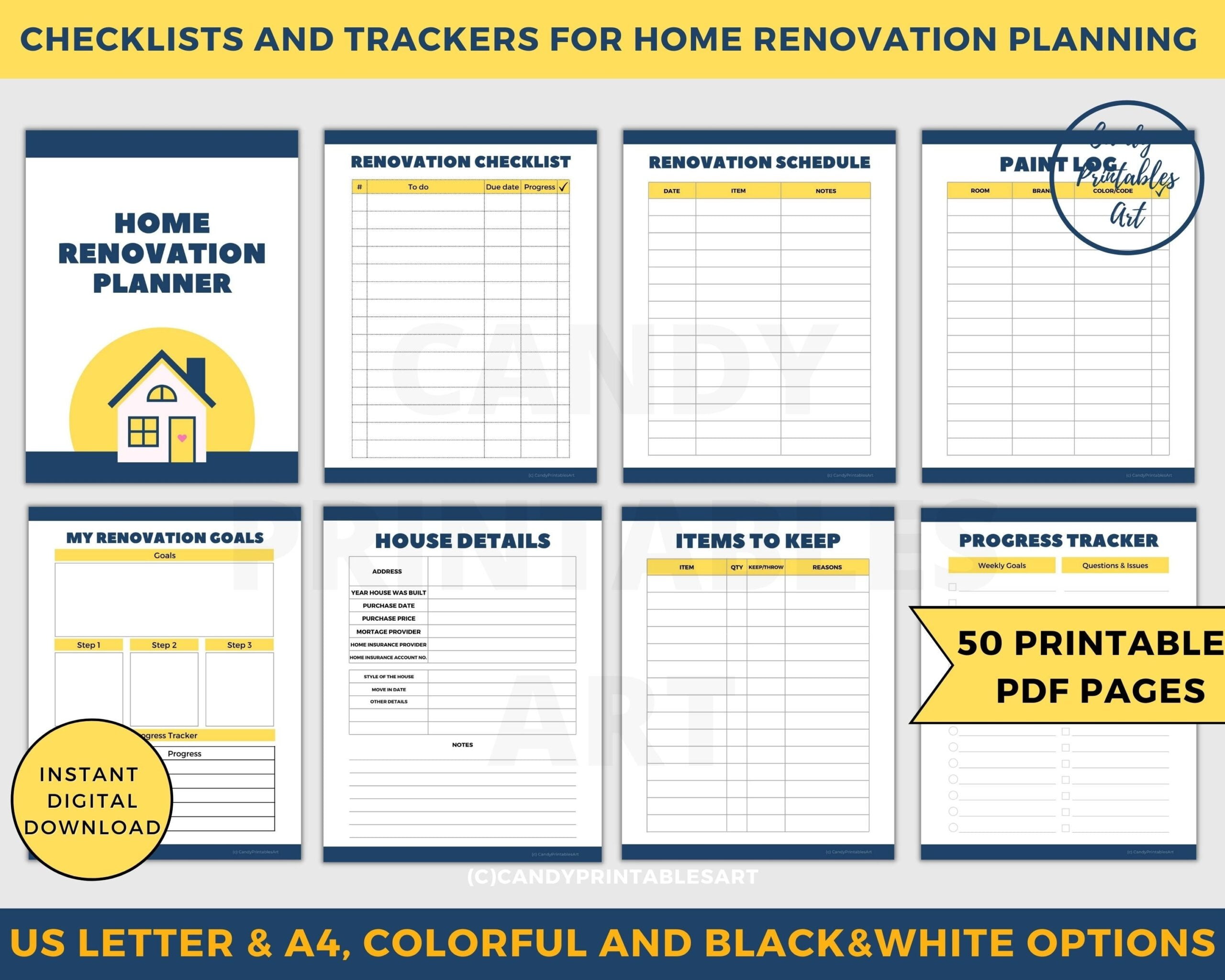 Home Renovation Planner House Remodel Checklist Renovation Etsy de