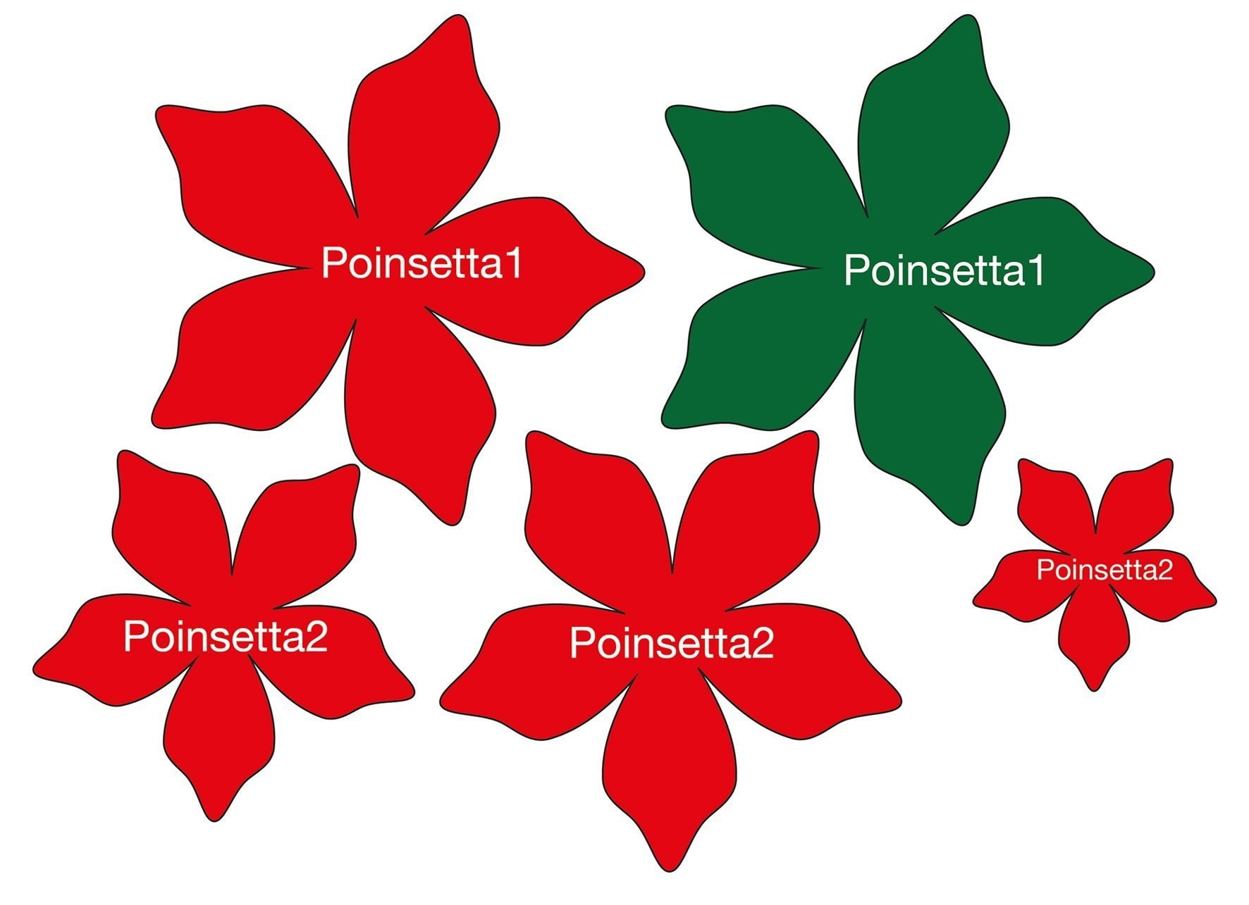 Poinsettia Flower Template Printable