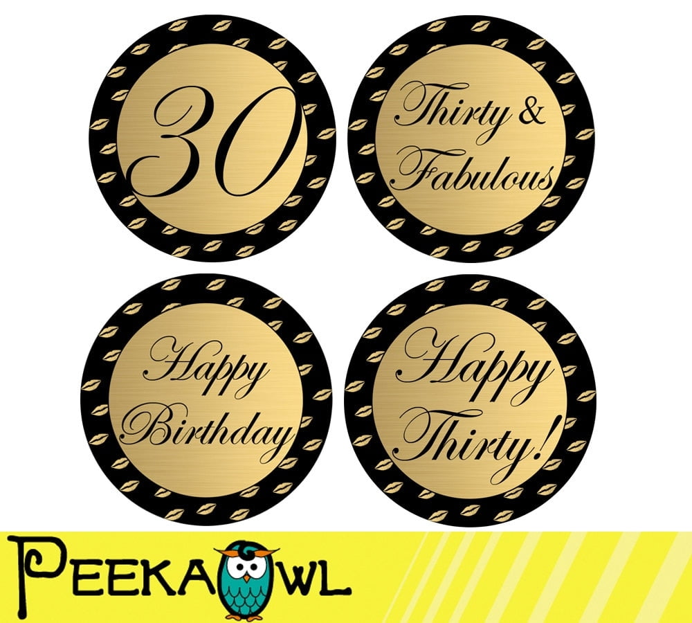 Printable 30th Birthday Cupcake Toppers