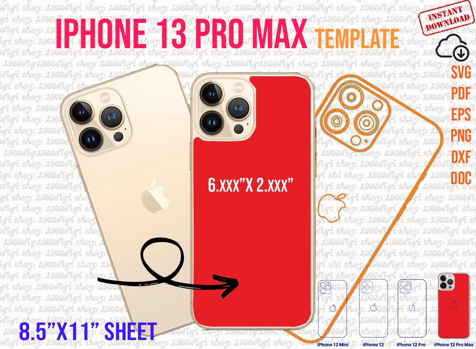 IPhone 13 Pro Max Template Iphone Template Iphone 13 Pro Max Etsy de