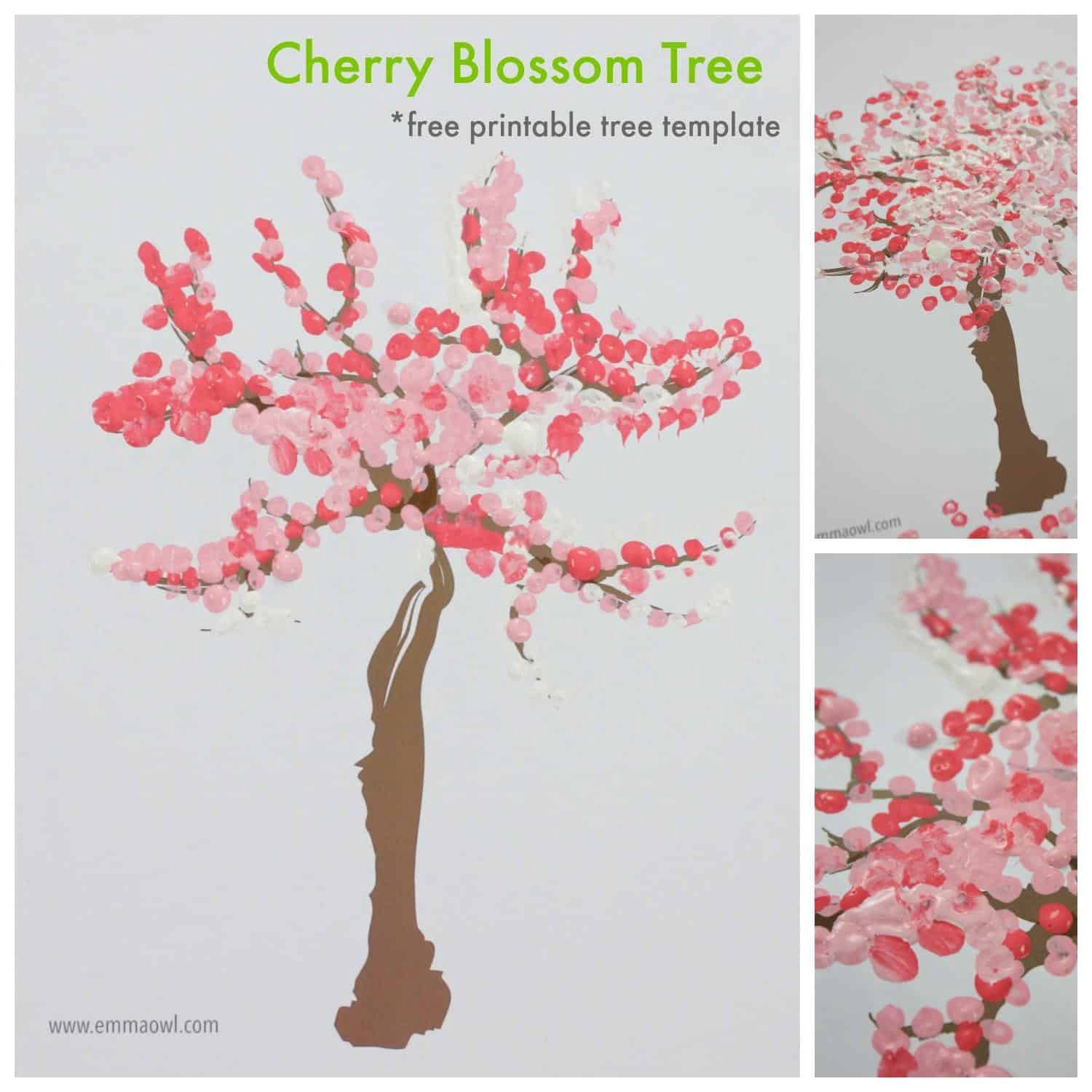 Japanese Cherry Blossom Tree Craft With Free Tree Template Emma Owl