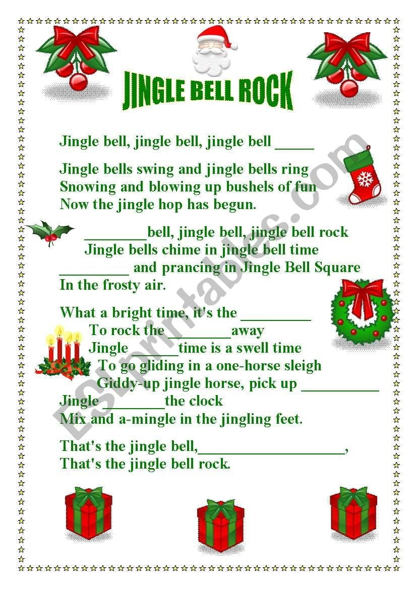 JINGLE BELL ROCK ESL Worksheet By Teresa Alecrim