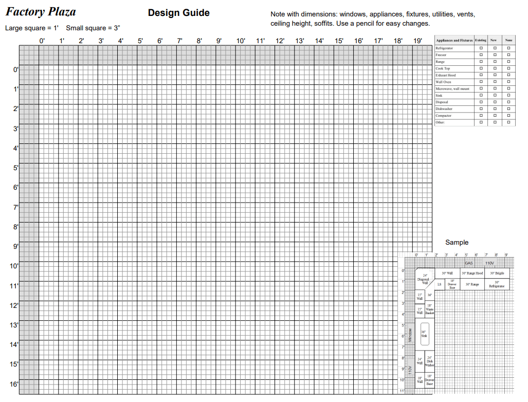 Kitchen Cabinet Drawing Design Grid PDF Factory Plaza