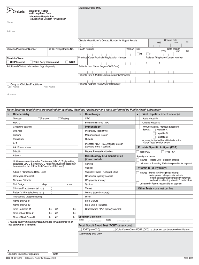 Lab Requisition Form Fill Out Sign Online DocHub