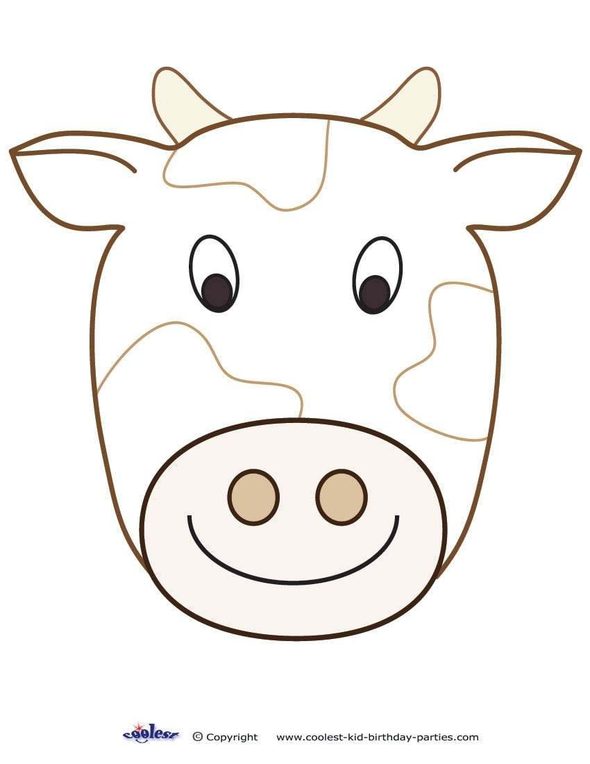 Large Printable Cow Decoration Cow Mask Cow Craft Cow Decor