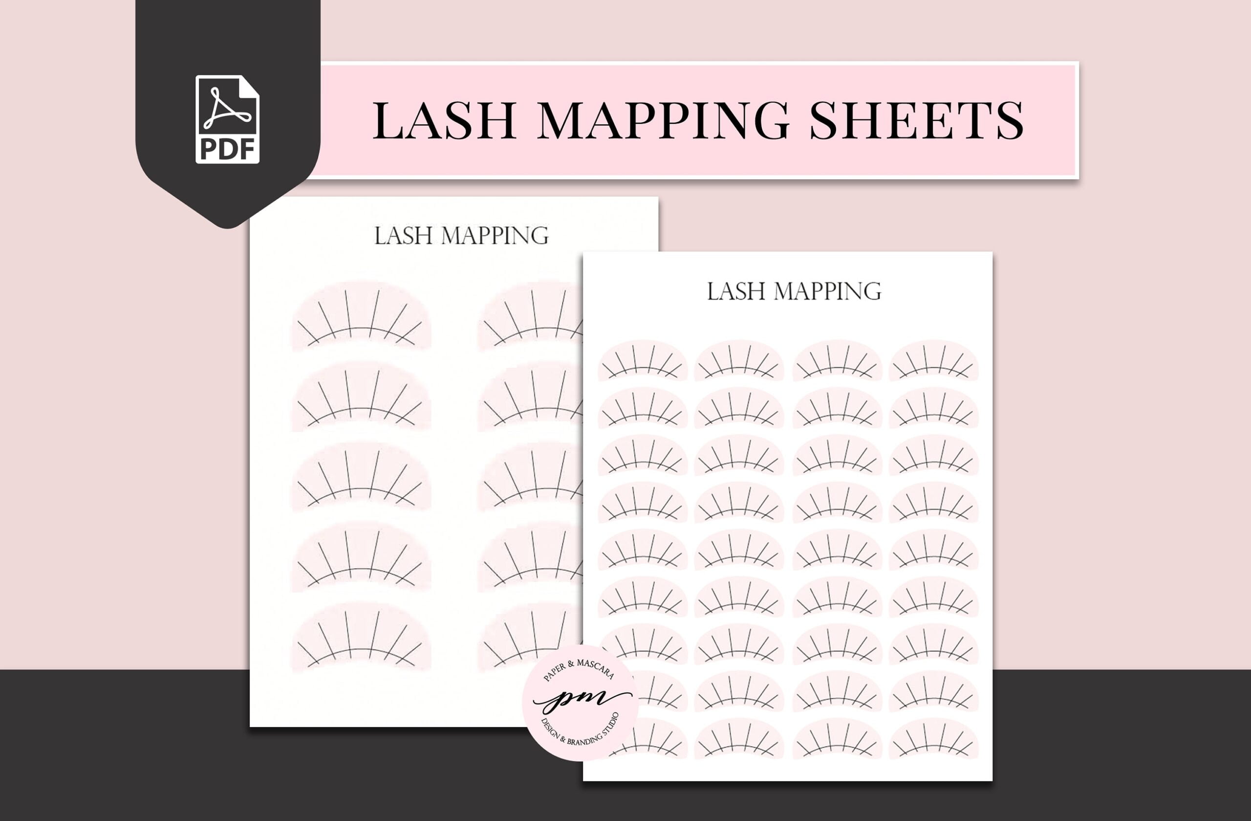 Lash Map Sheets Printable Lash Mapping Sheets Eyelash Etsy de