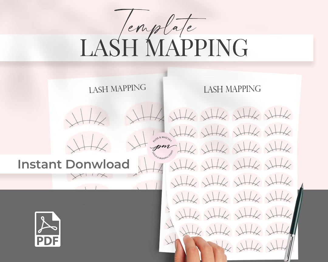 Lash Map Sheets Printable Lash Mapping Sheets Eyelash Etsy sterreich