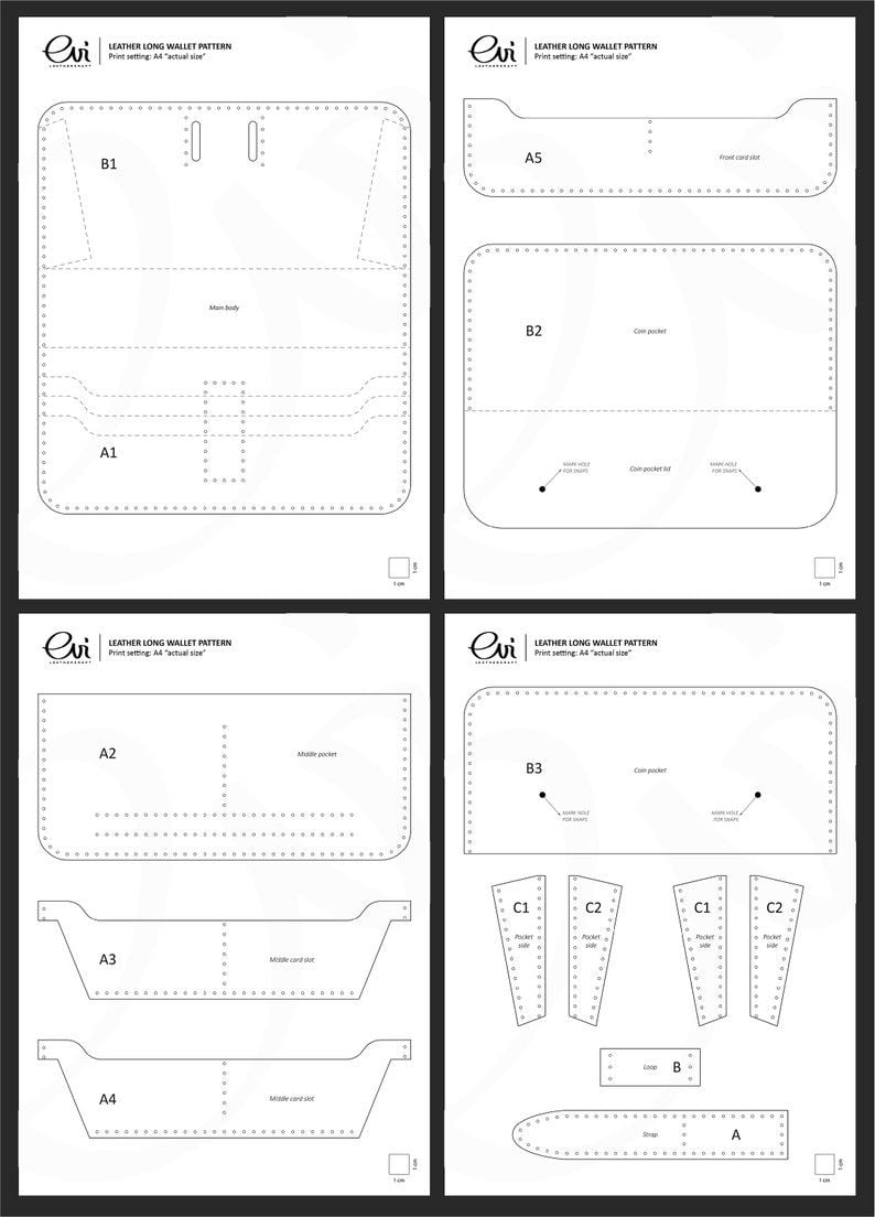 Printable Long Wallet Pattern Pdf Free