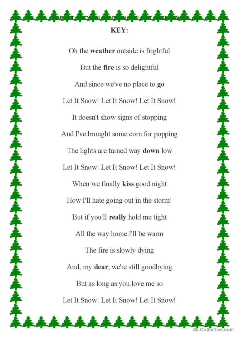 Let It Snow Song By Dean Martin Nur English ESL Worksheets Pdf Doc