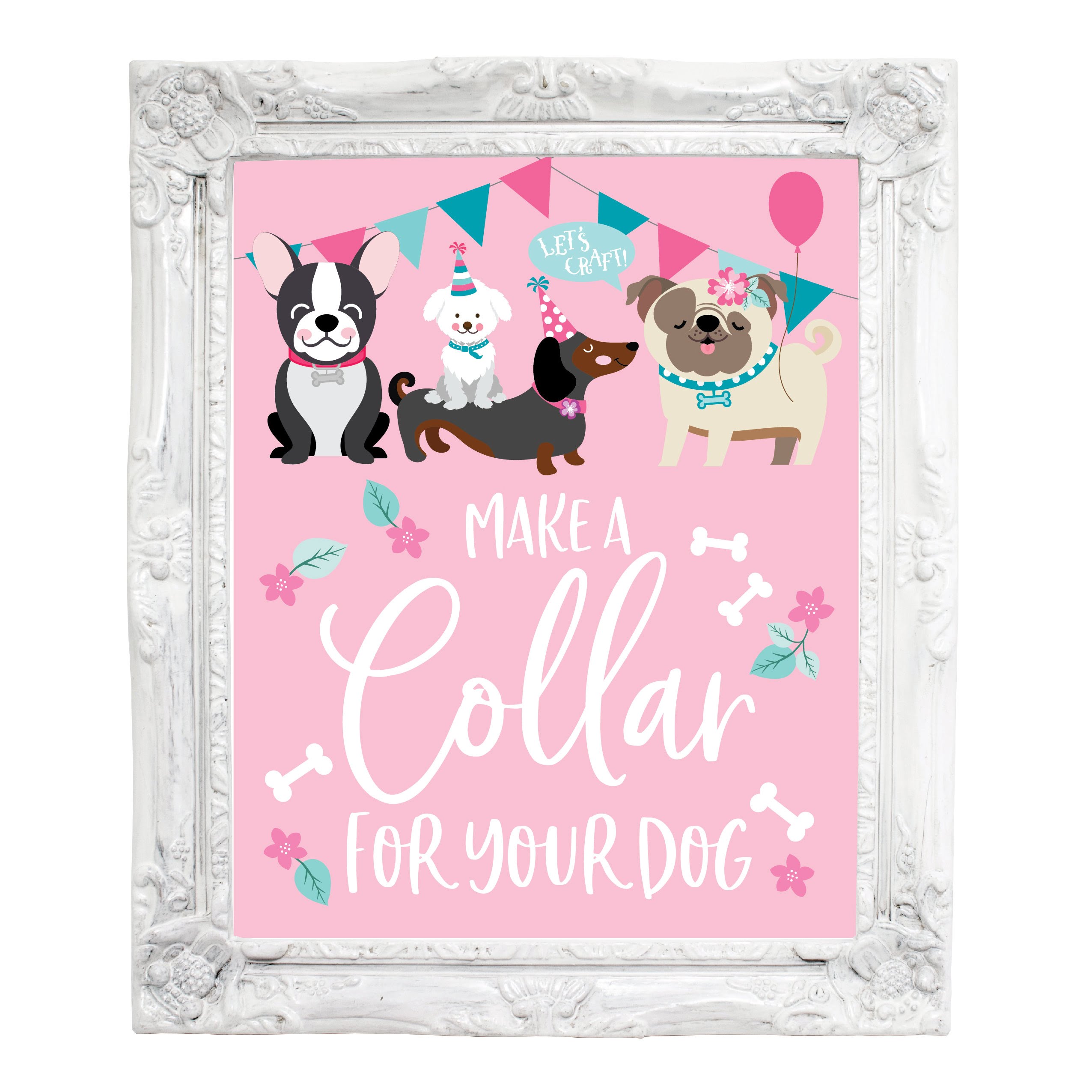 Make A Collar For Your Dog Party Sign Dog Birthday Printable Etsy de