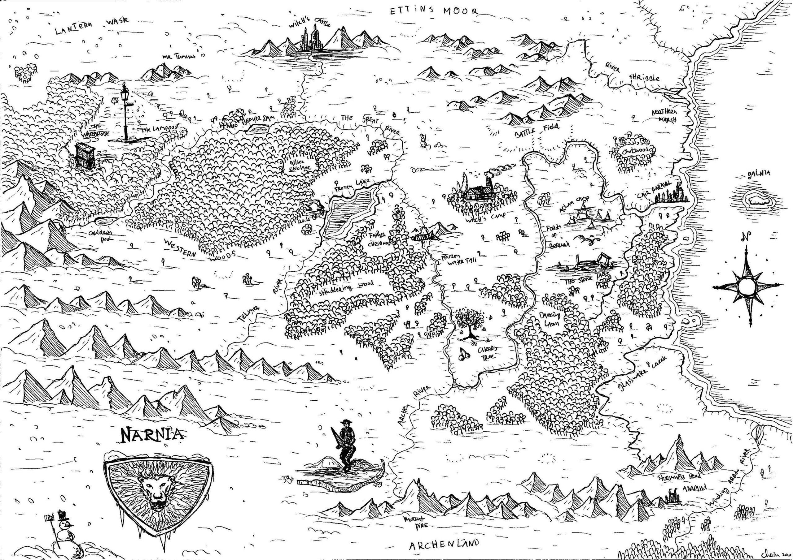 Map Of Narnia Print Etsy