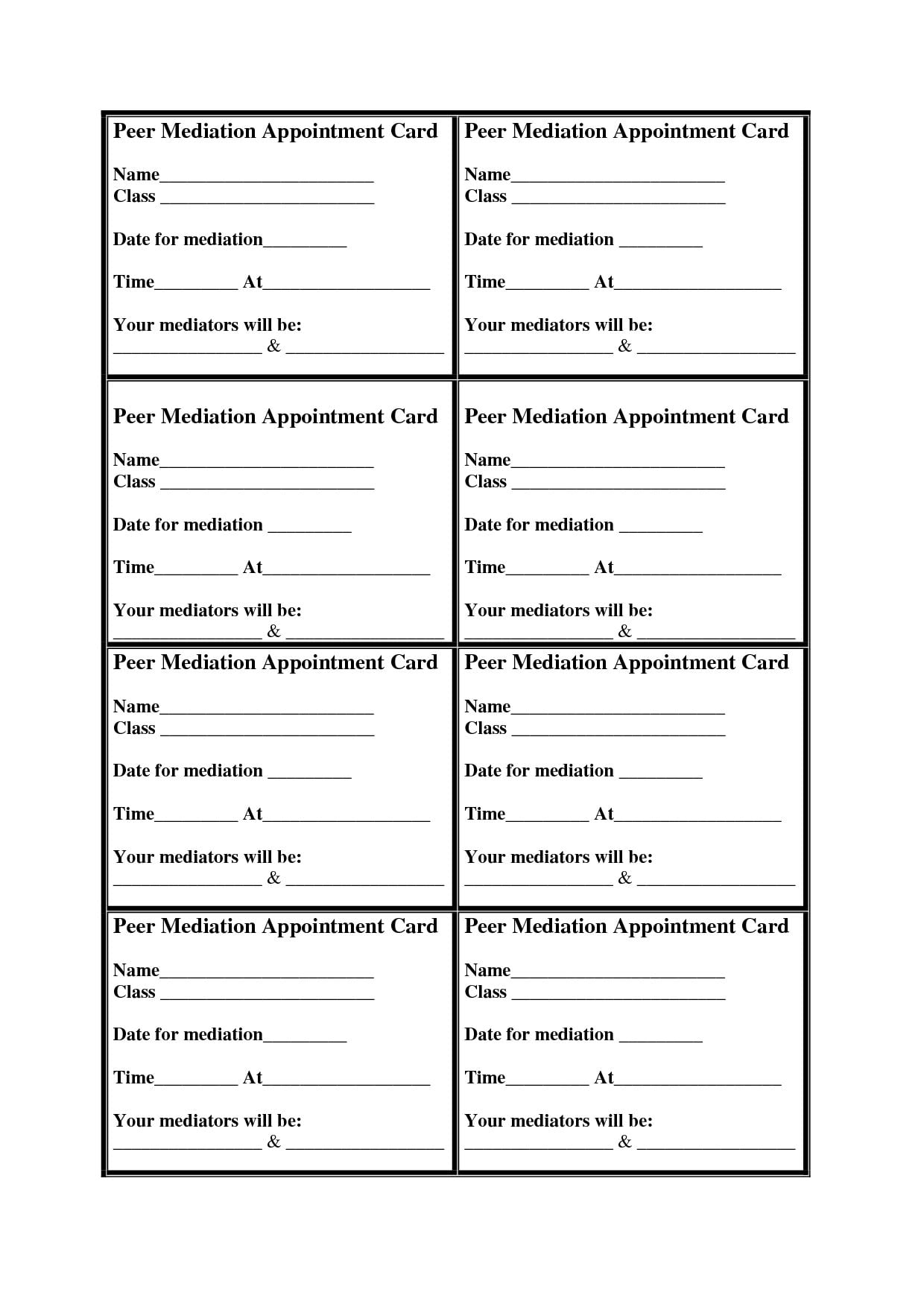 Free Printable Printable Appointment Card Template