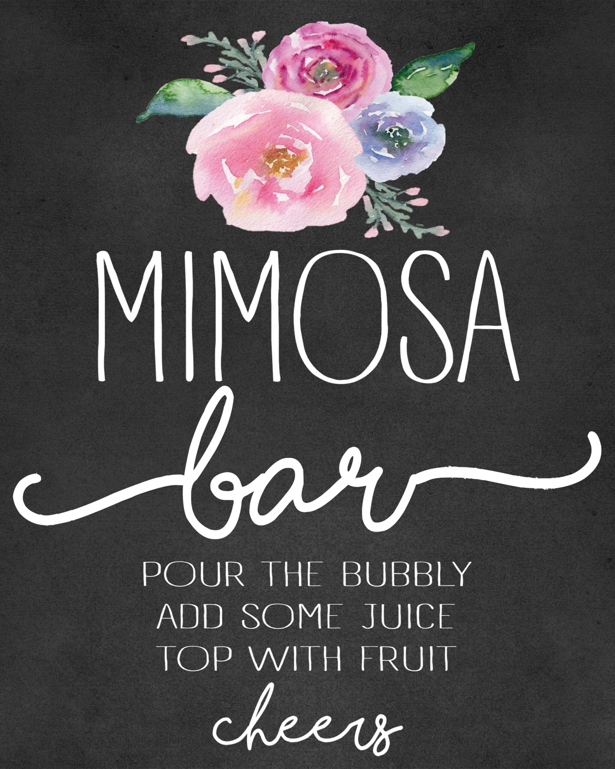Free Printable Mimosa Bar Sign Template Free