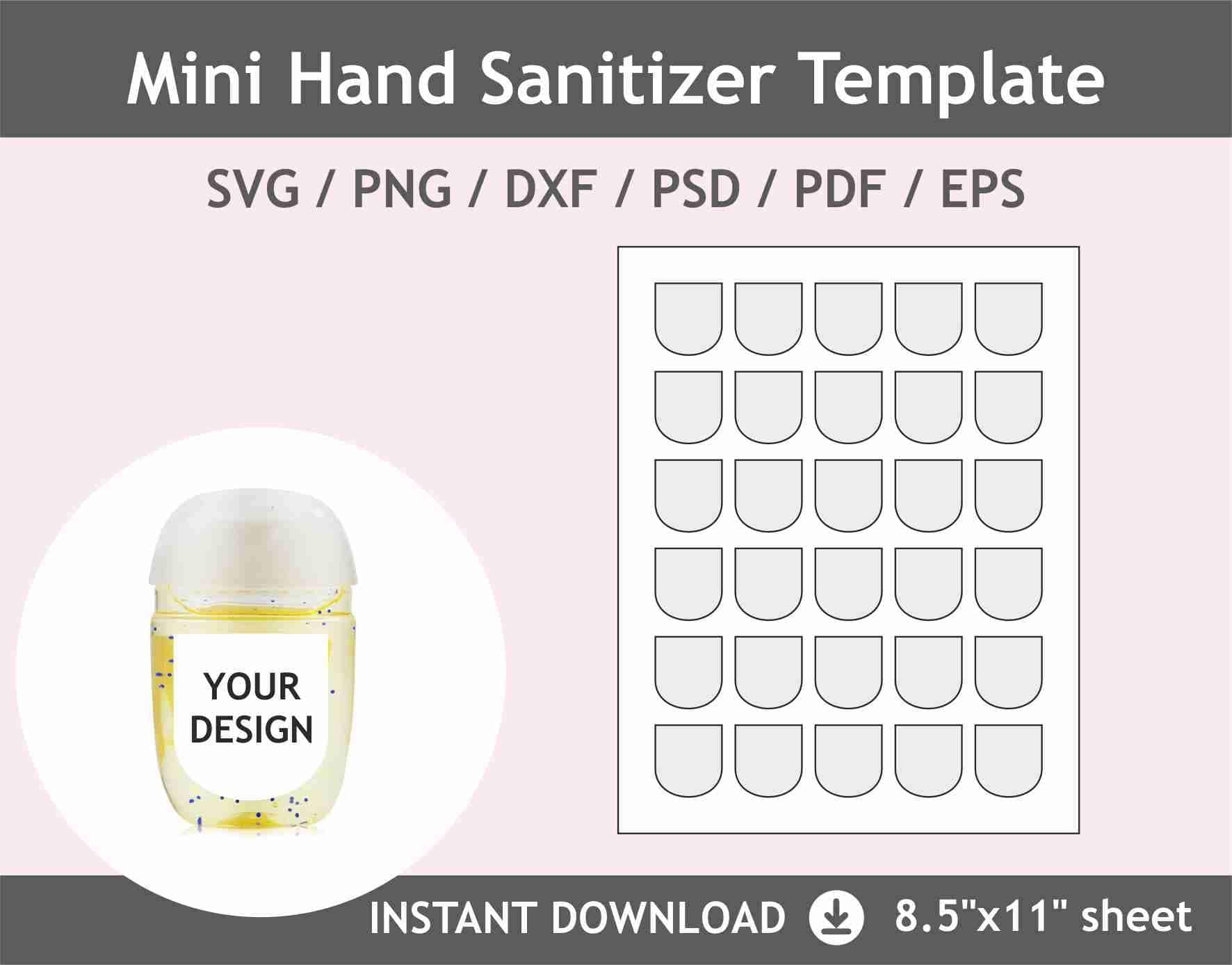 Mini Hand Sanitizer 1oz Label Template Bath And Body Works Etsy Israel