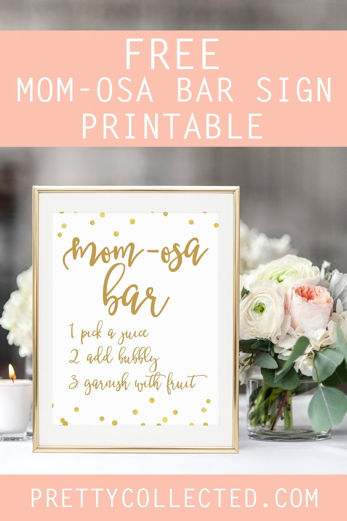 Mom Osa Bar Sign FREE Gold Confetti Printable Baby Shower Printables Mom osa Bar Sign Mom osa Bar
