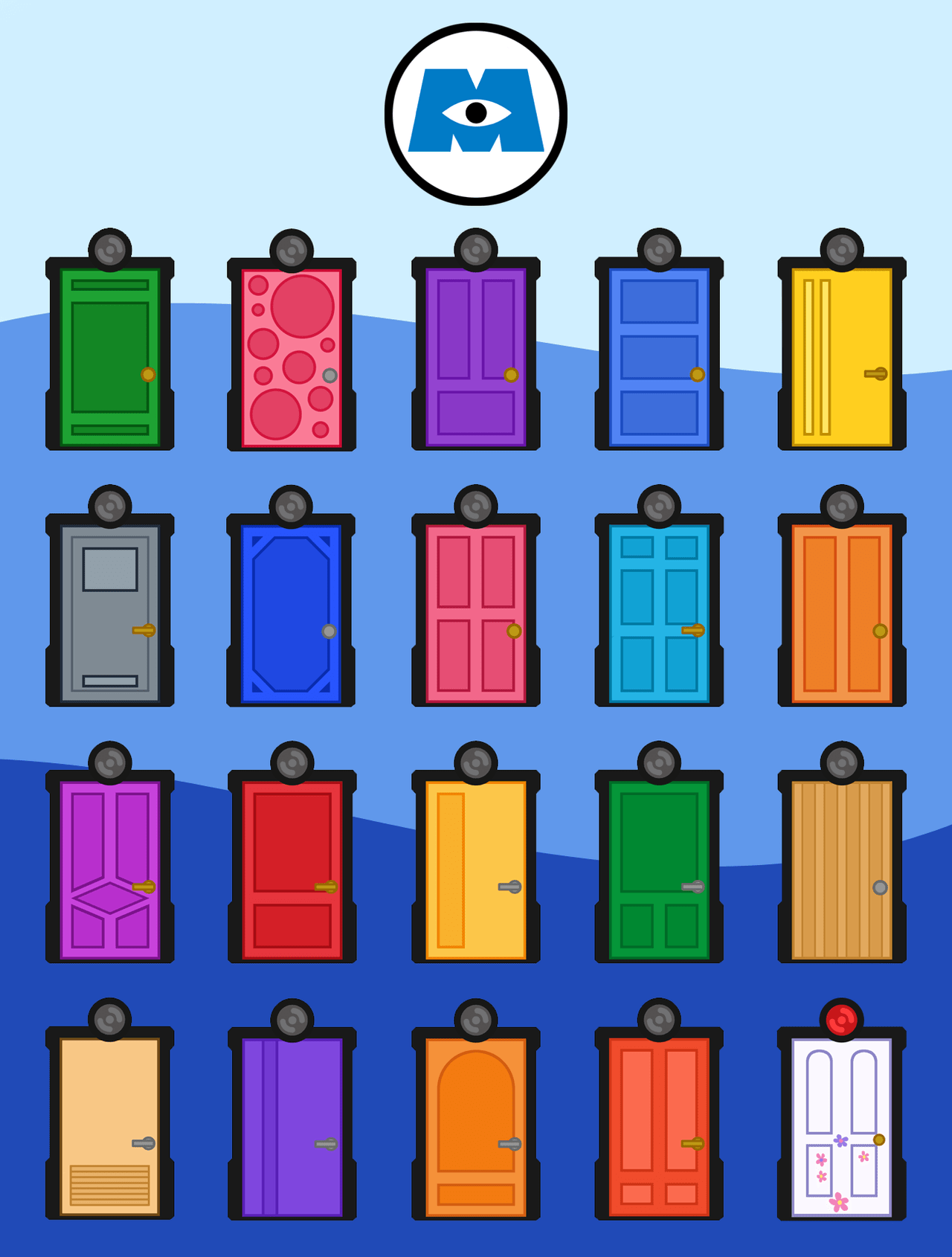 Monsters INC Doors By Caritho On DeviantART Monsters Inc Doors Monsters Inc Monster Inc Party