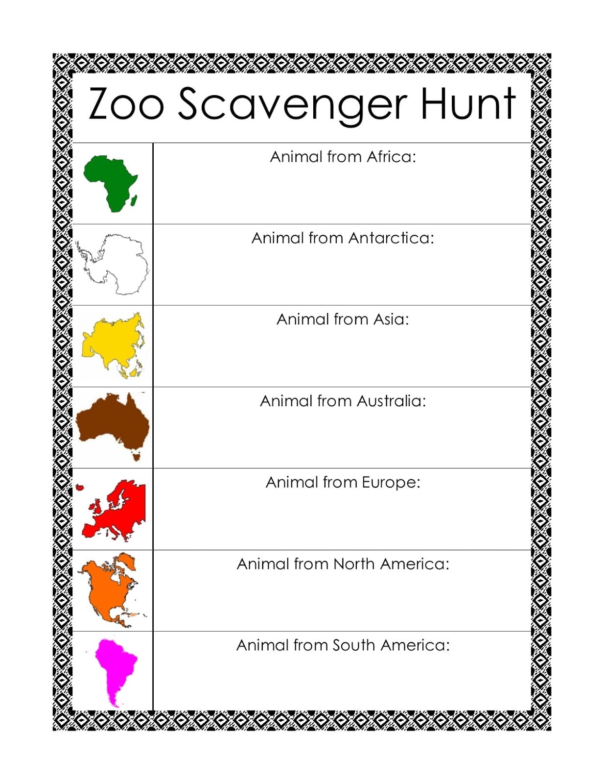 Montessori Inspired Zoo Scavenger Hunts W Free Printables Learn Play Link Up Every Star Is Different