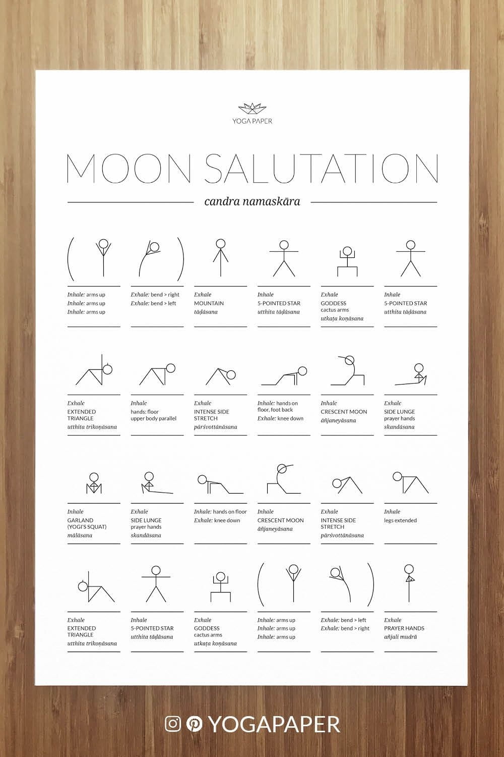 Printable Moon Salutation Sequence