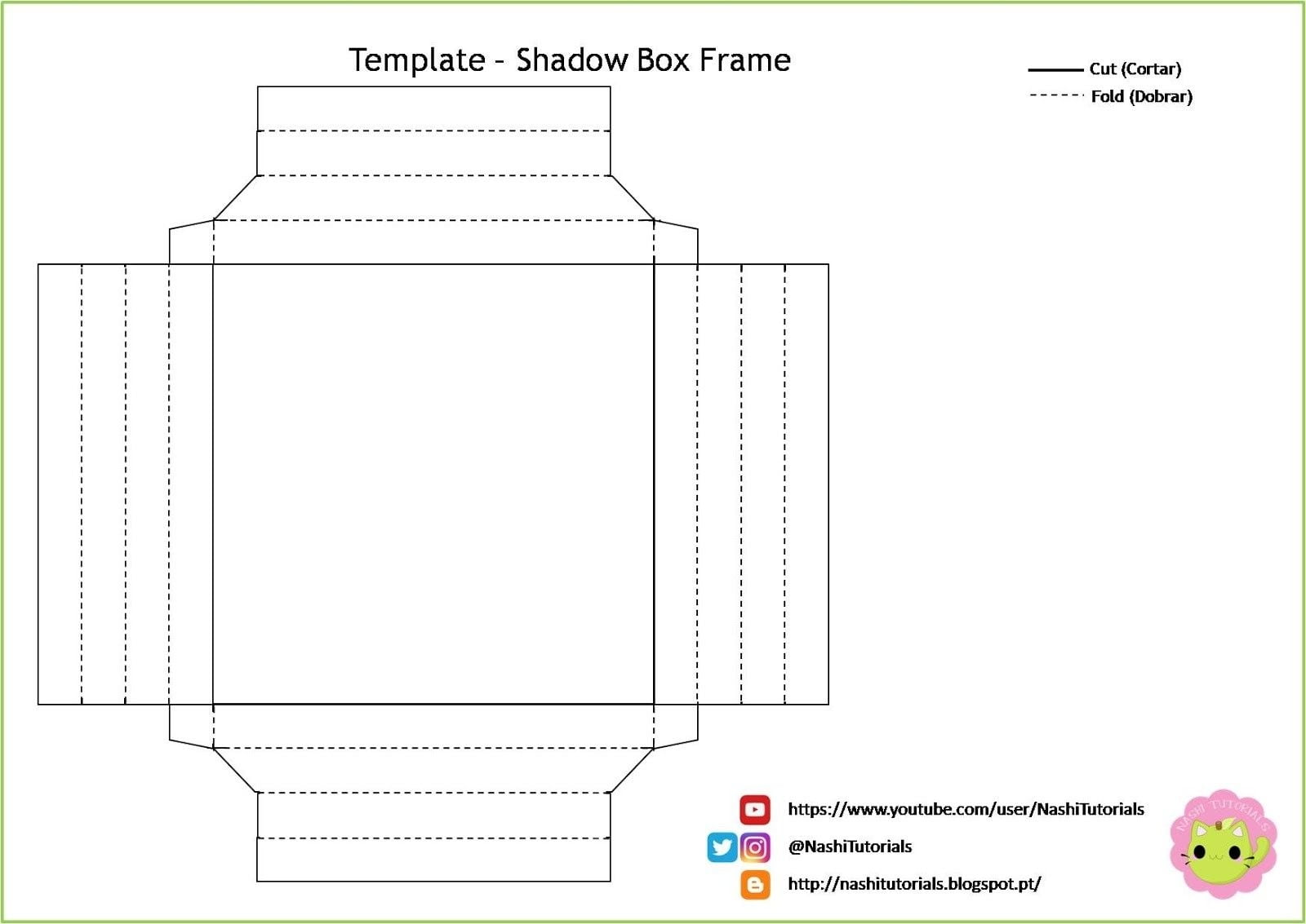 Nashi Tutorials DIY Shadow Box Frame Paper Template Molduras De Caixas Caixa De Sombra Molduras De Caixa De Recorda o
