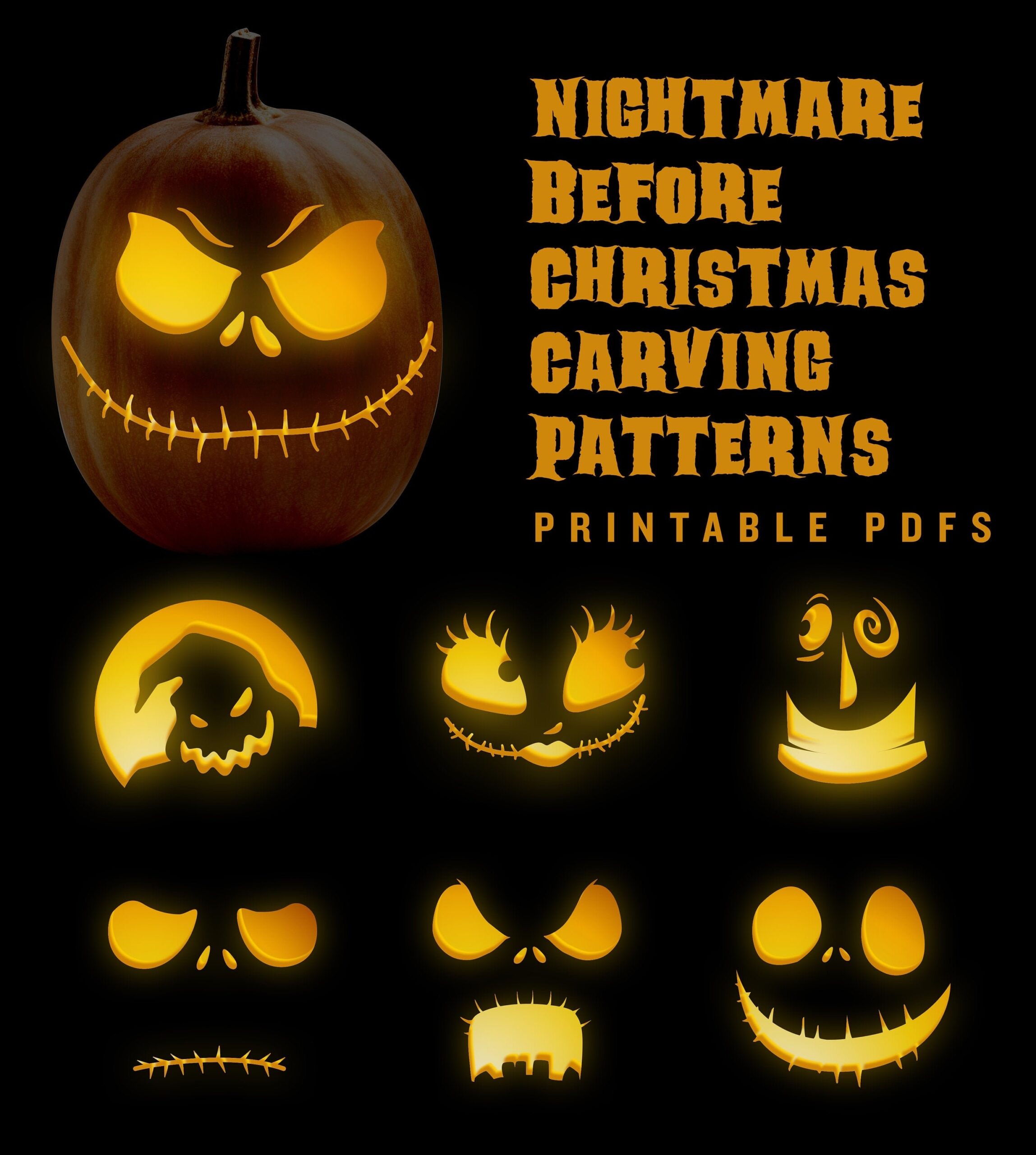 Nightmare Before Christmas Jack o lantern Pumpkin Carving Etsy de