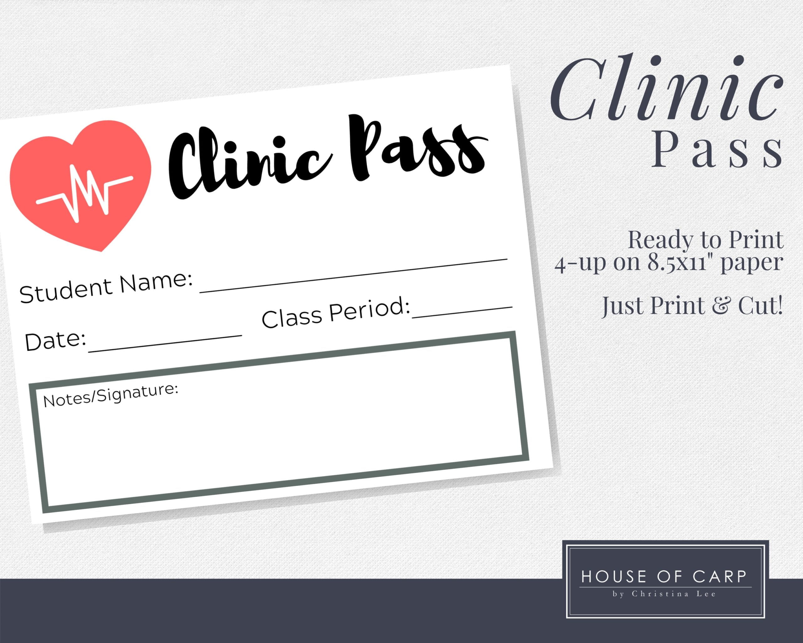 Printable Free Nurse Pass Template
