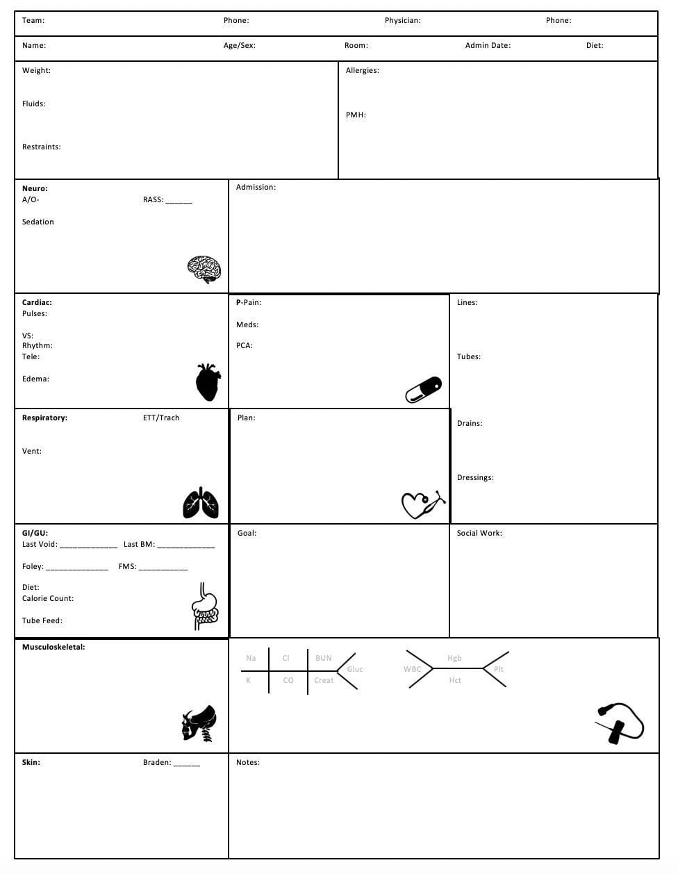 Nursing Report Sheet B Etsy de