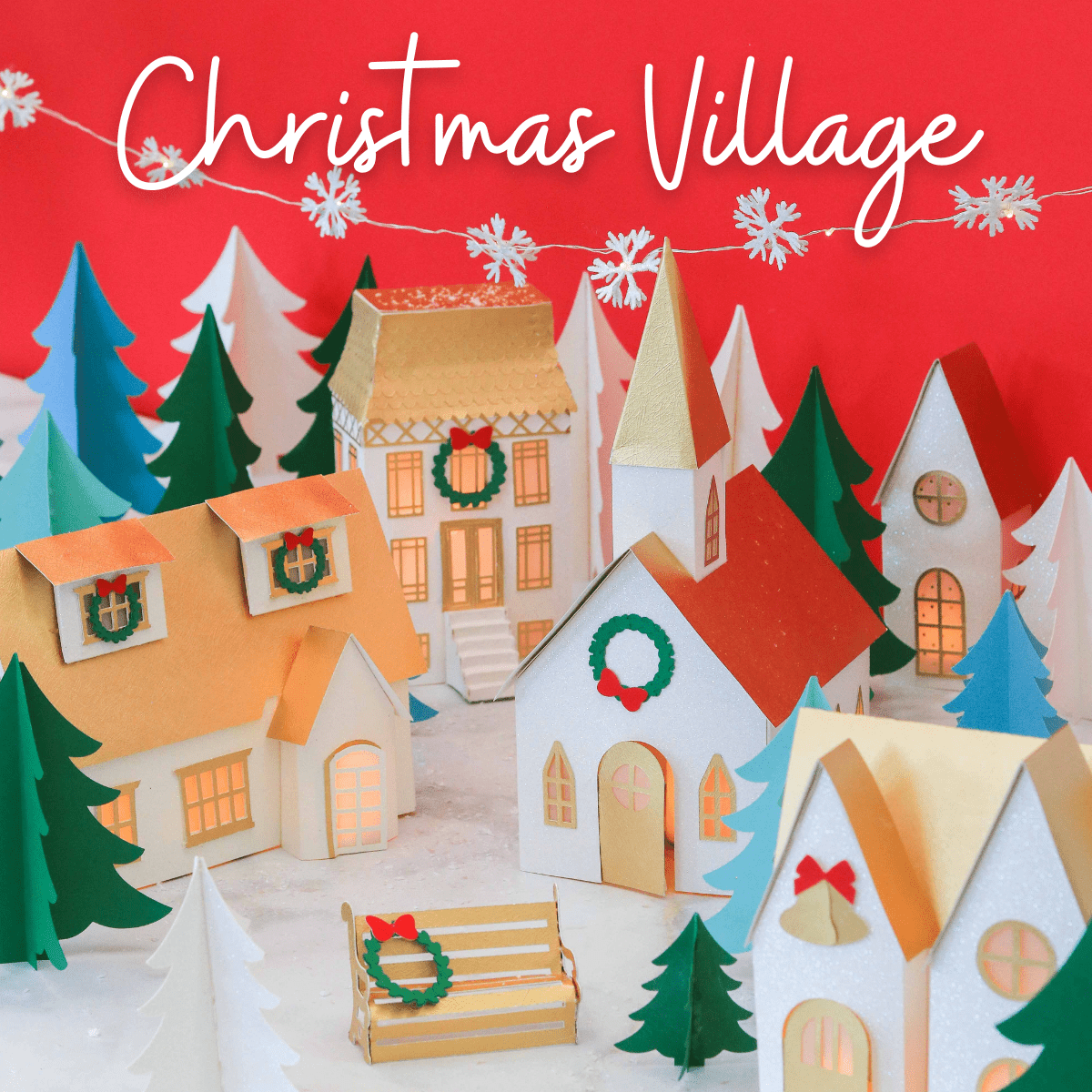 Paper Christmas Village Free Template Sweet Red Poppy