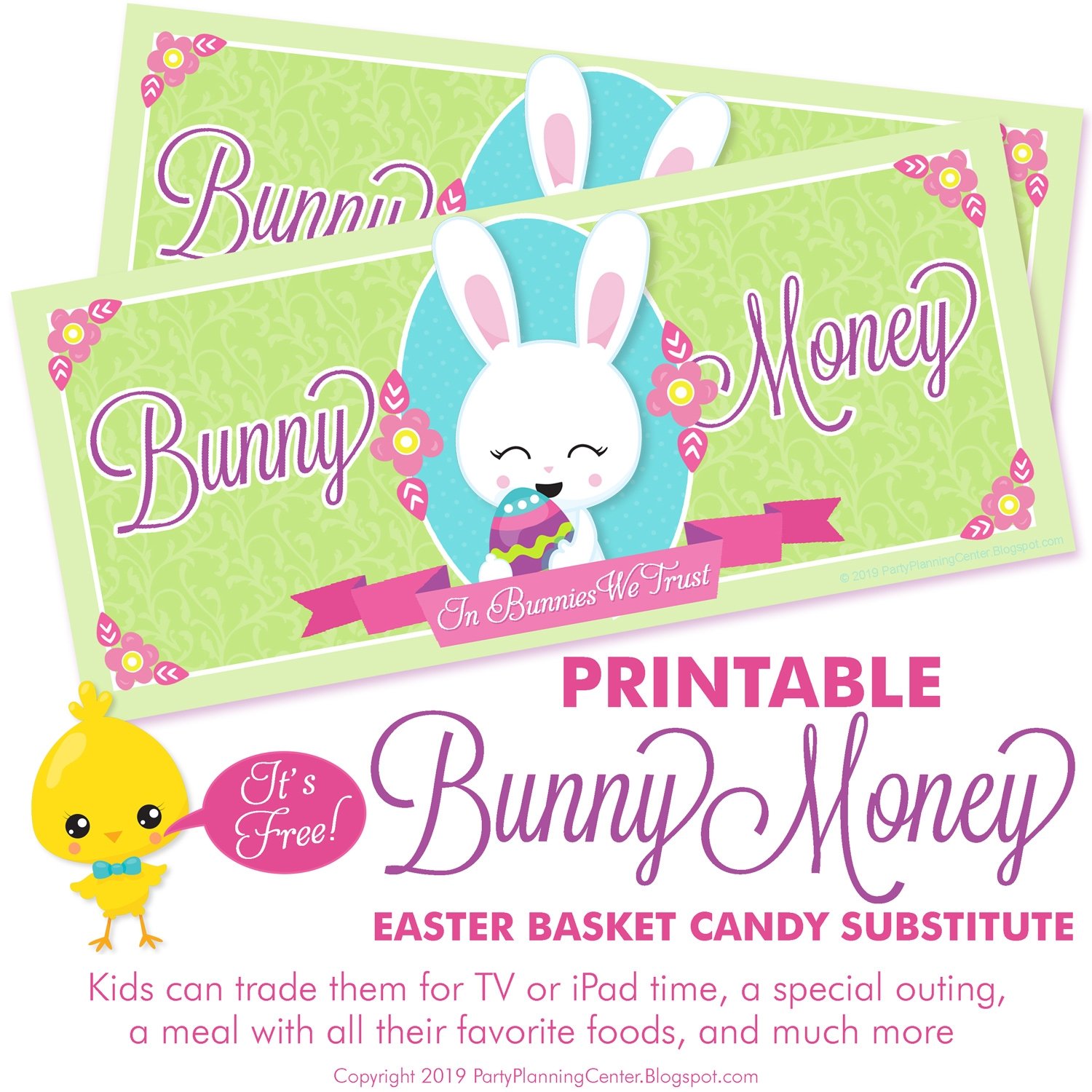 Printable Bunny Money