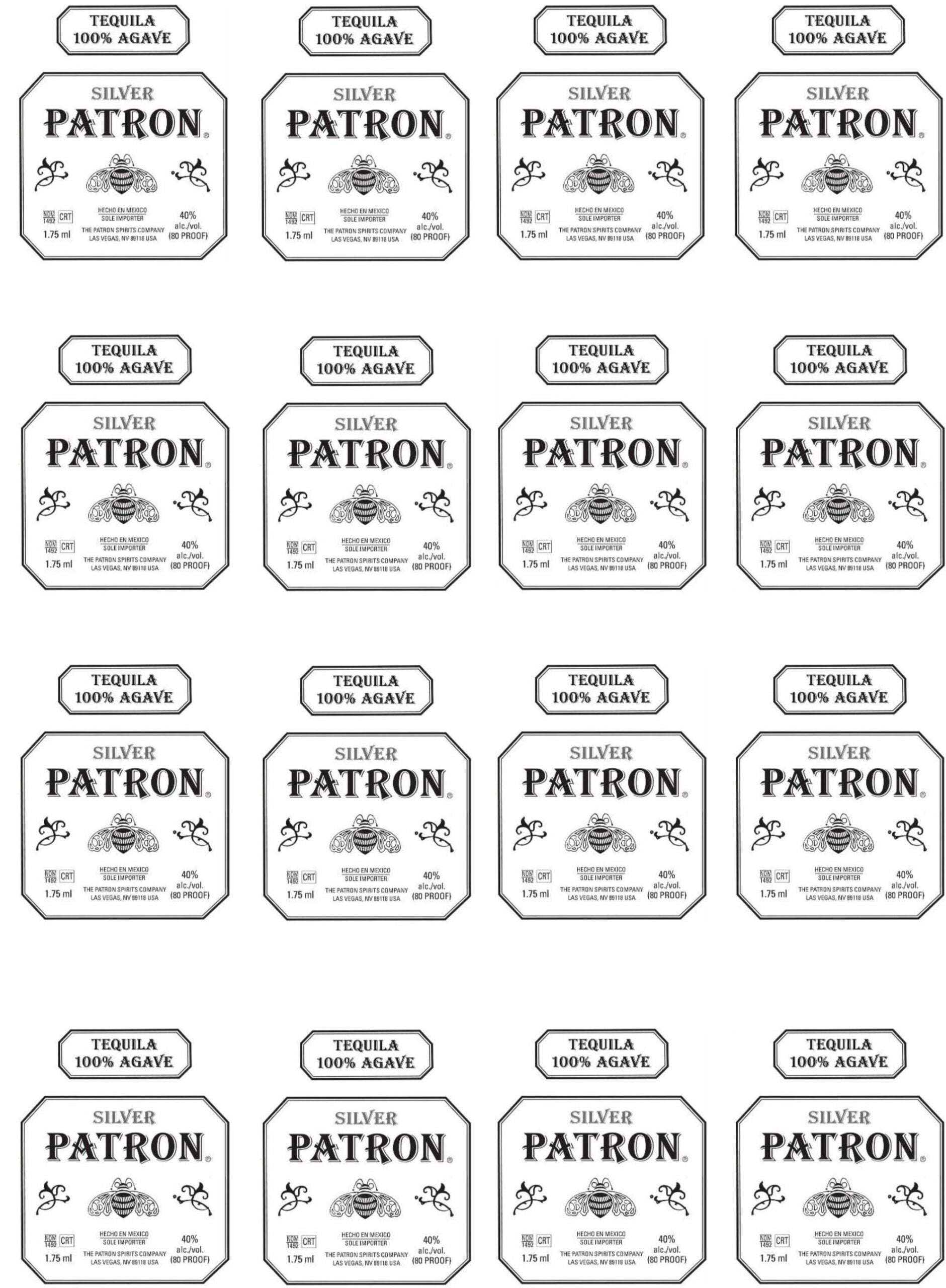 Patron Bottle Labels Shore Cake Supply Patron Bottle Bottle Labels Bottle Labels Printable