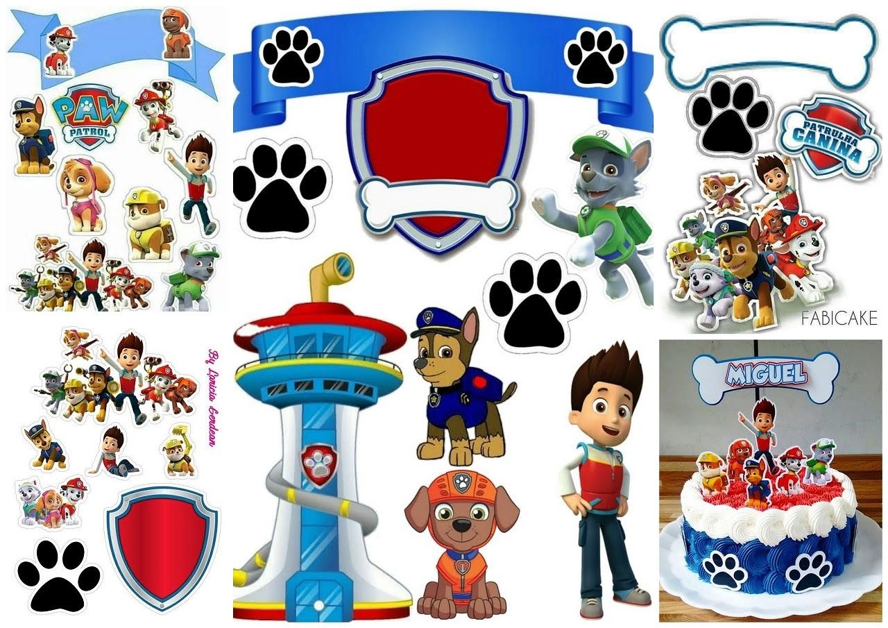 Paw Patrol Birthday Party Free Printable Cake Toppers Oh My Fiesta In E Paw Patrol Party Decorations Paw Patrol Birthday Cake Boys Paw Patrol Cake Toppers