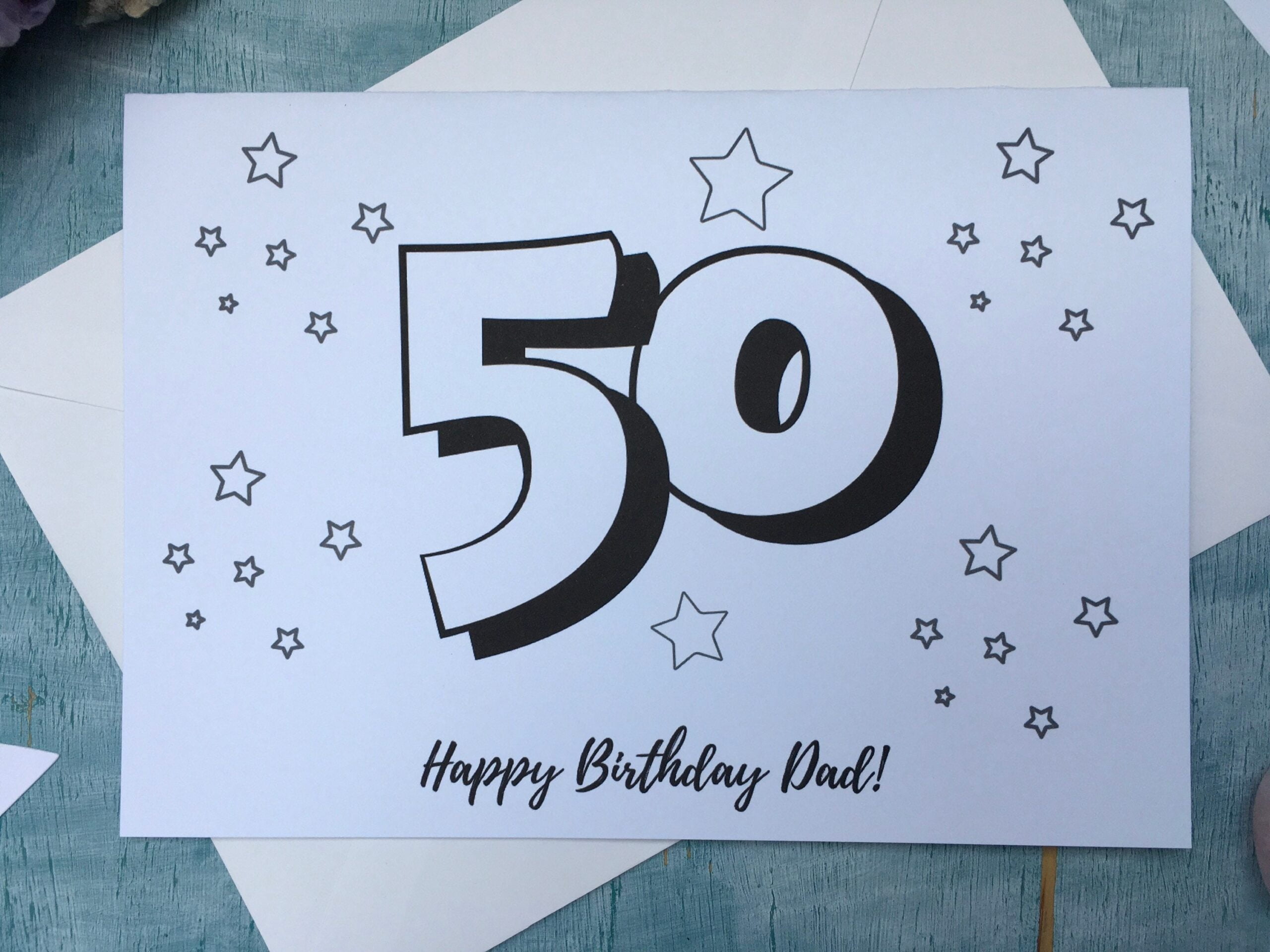 PDF Printable 50th Birthday Card For Dad Instant Download To Etsy sterreich