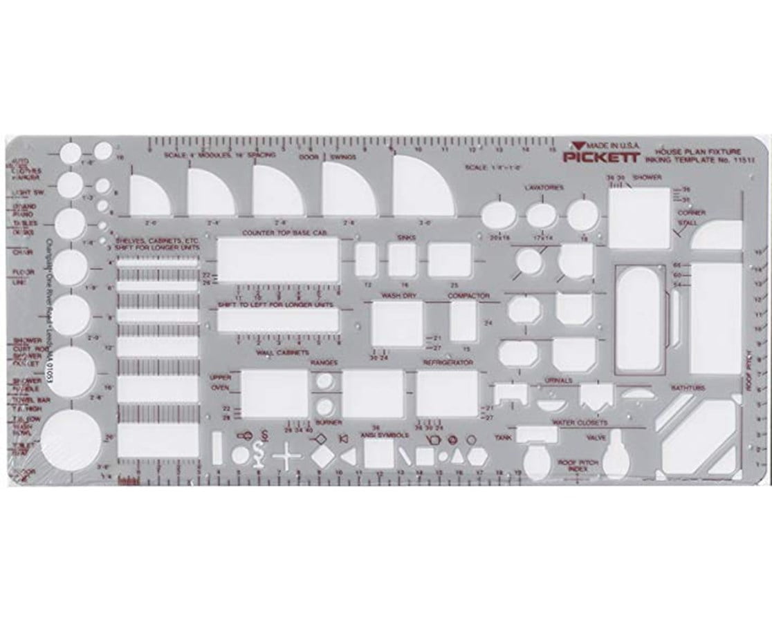 Pickett House Plan Fixtures Template 1 4 Scale Tiger Supplies