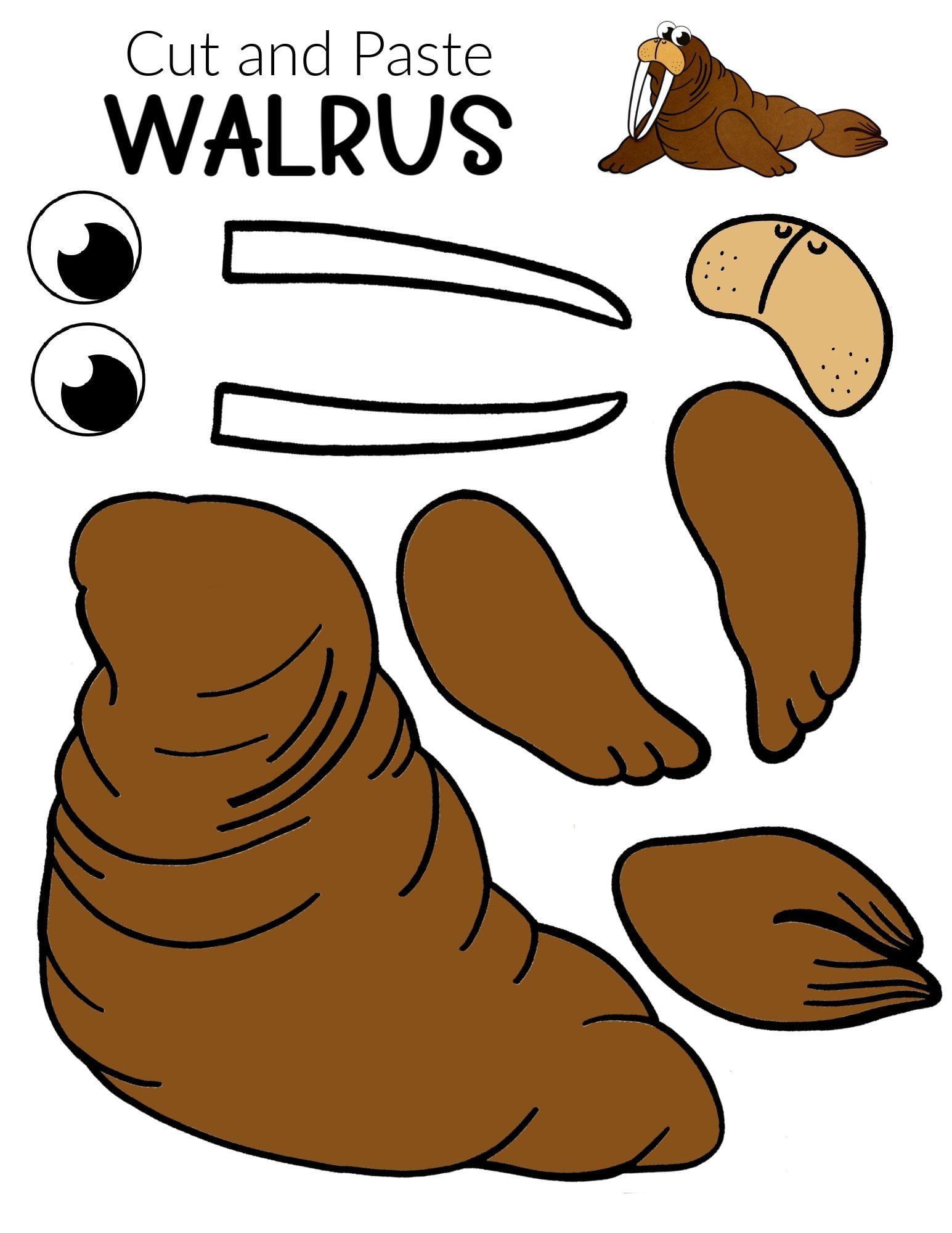 Printable Walrus Craft Template