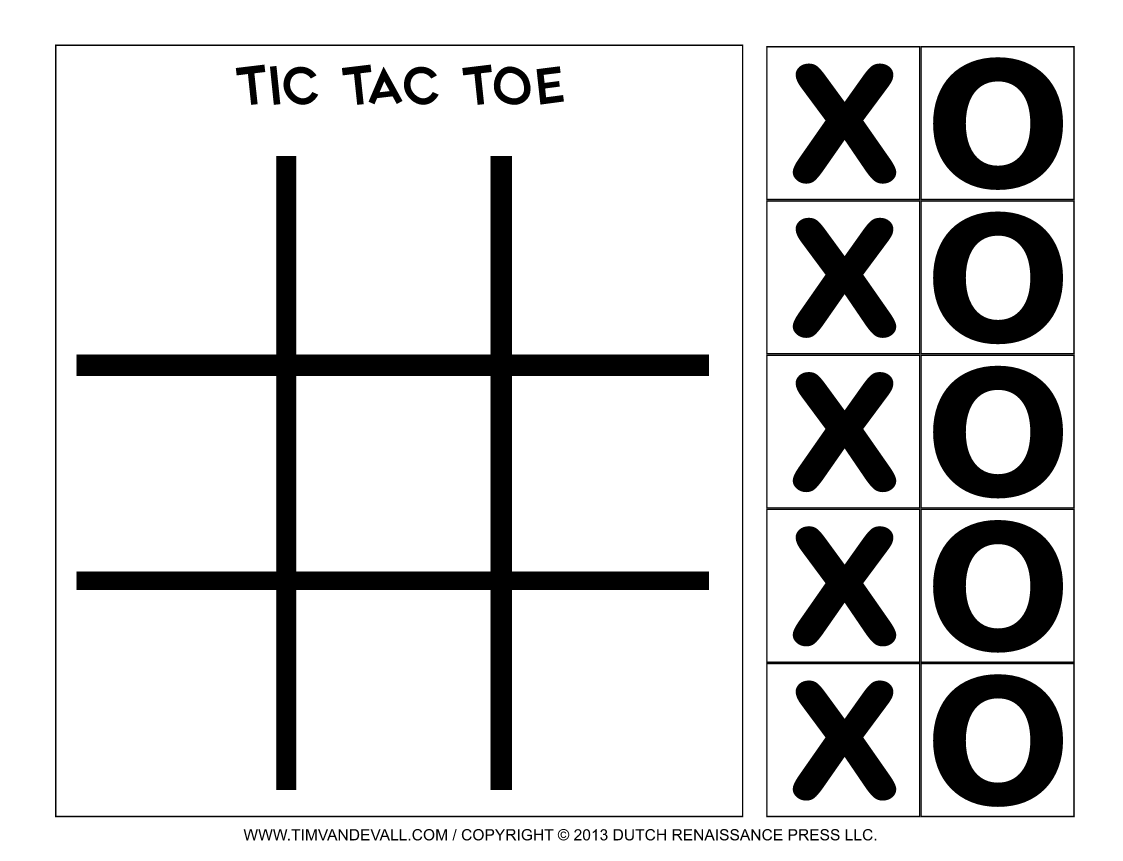 Tic Tac Toe Template Printable