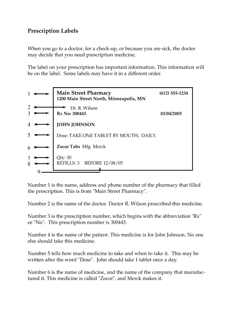 Prescription Label Template Fill Out Sign Online DocHub