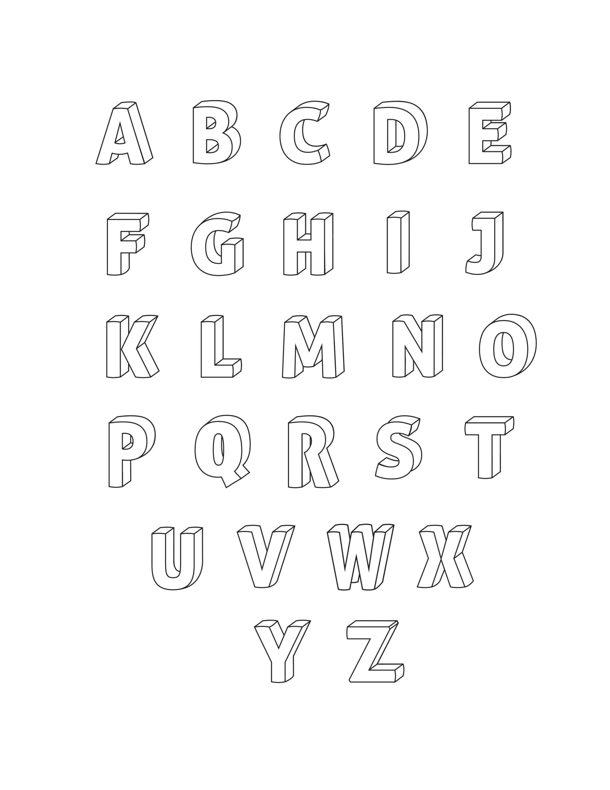 Printable 3d Alphabet Letters Template