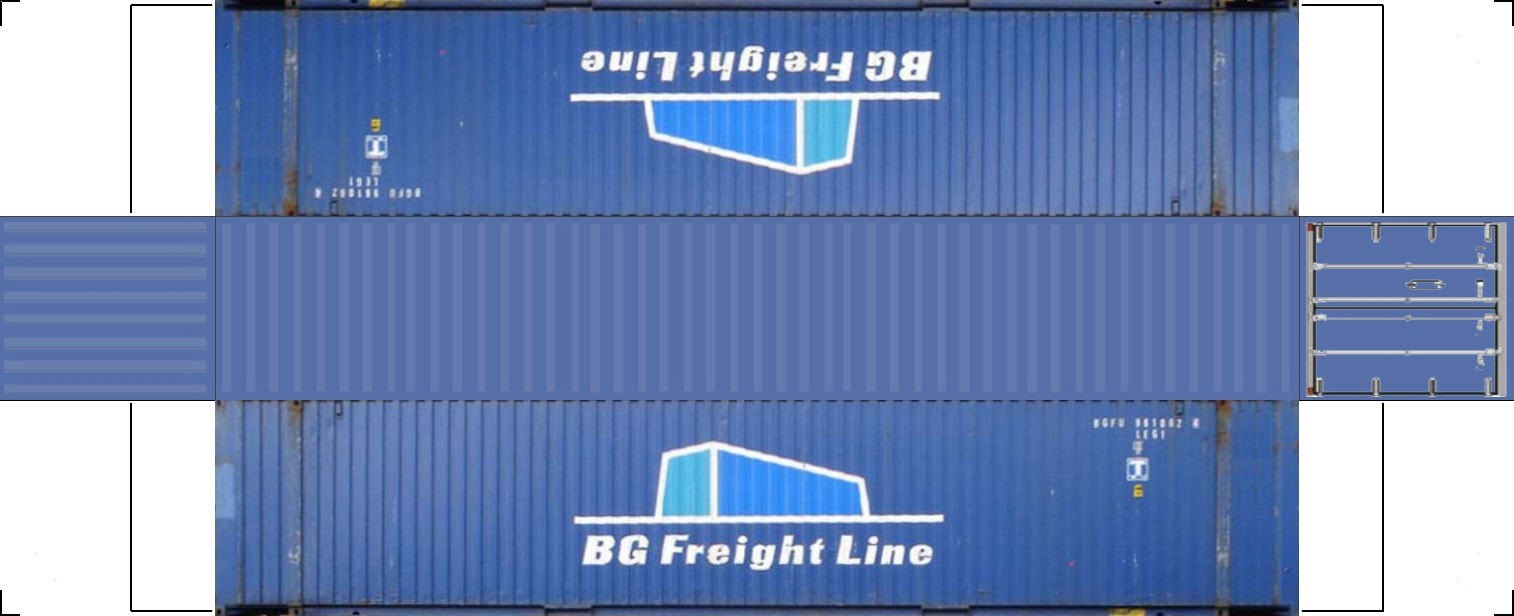 Printable 48ft Hi Cube Shipping Containers HO Scale