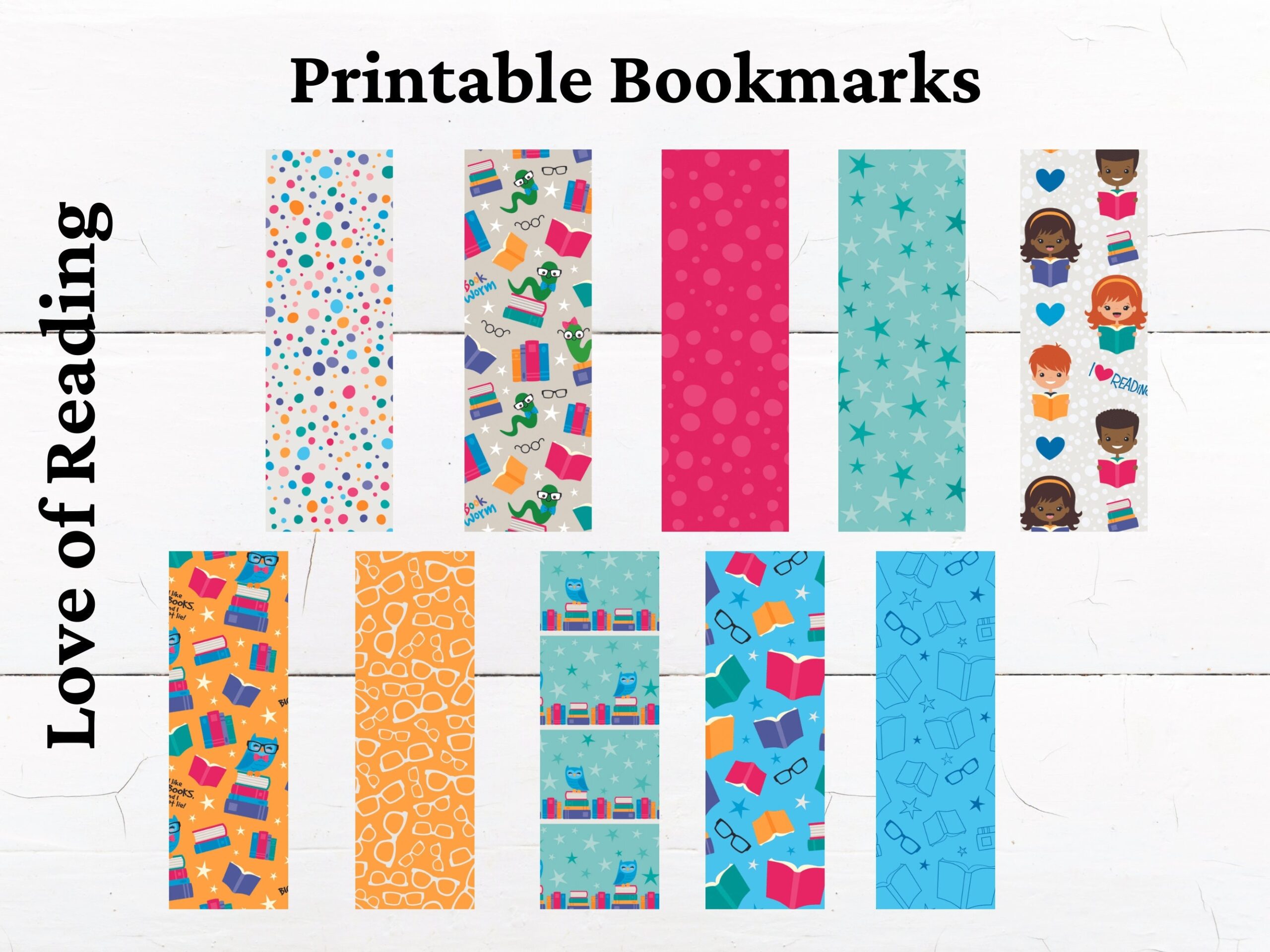 Printable Bookworm Bookmarks