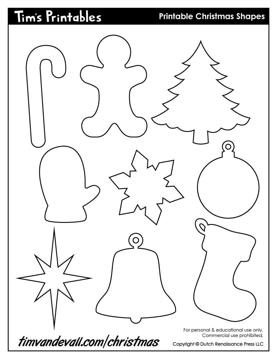 Printable Christmas Shapes Tim s Printables