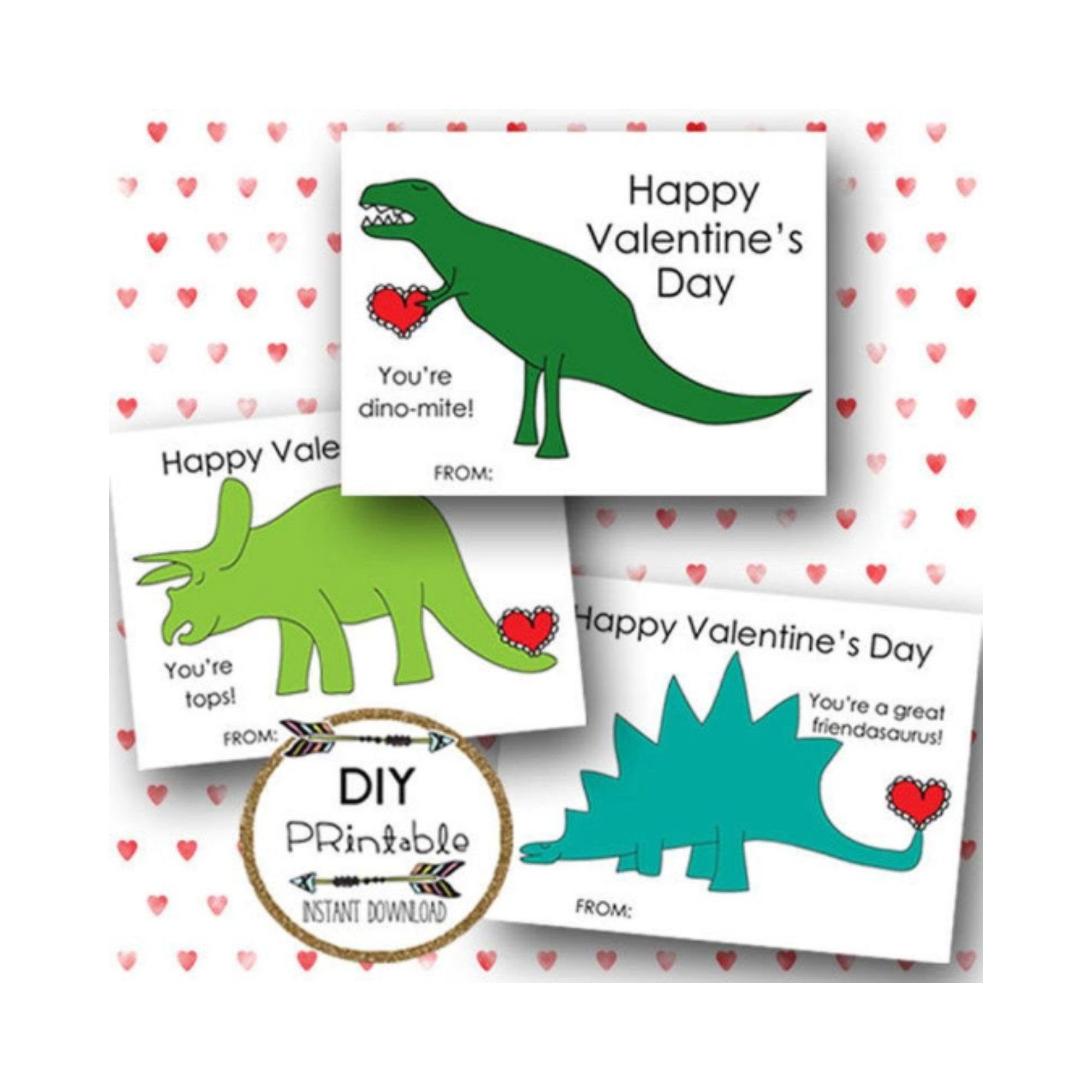 Printable Dinosaur Valentines Kindergarten Valentines Etsy Canada Dinosaur Valentines Dinosaur Valentine Cards Printable Valentines Cards