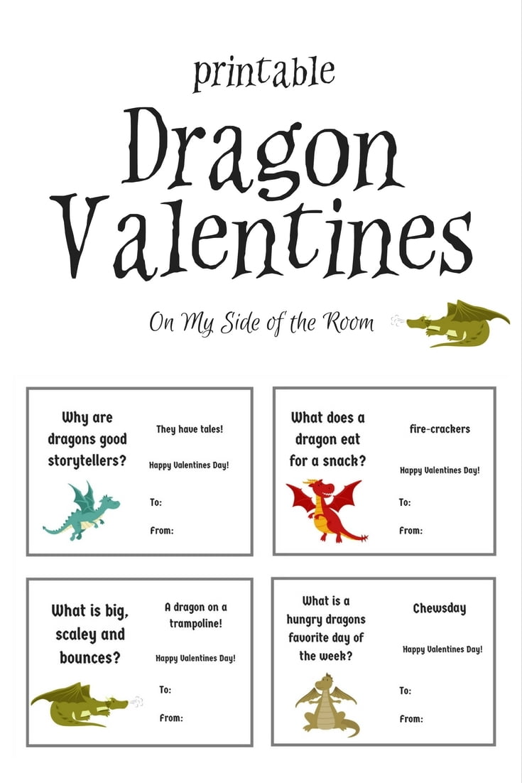 Printable Dragon Valentine Free Printable