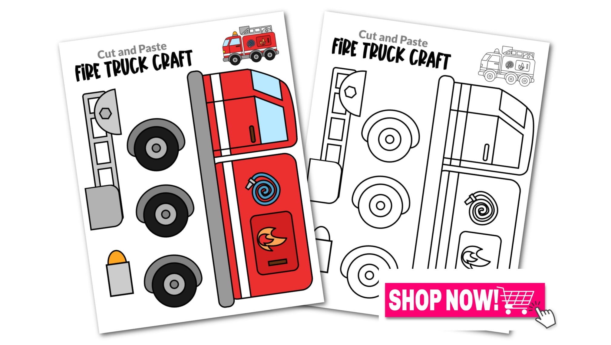 Printable Fire Truck Craft Template Simple Mom Project