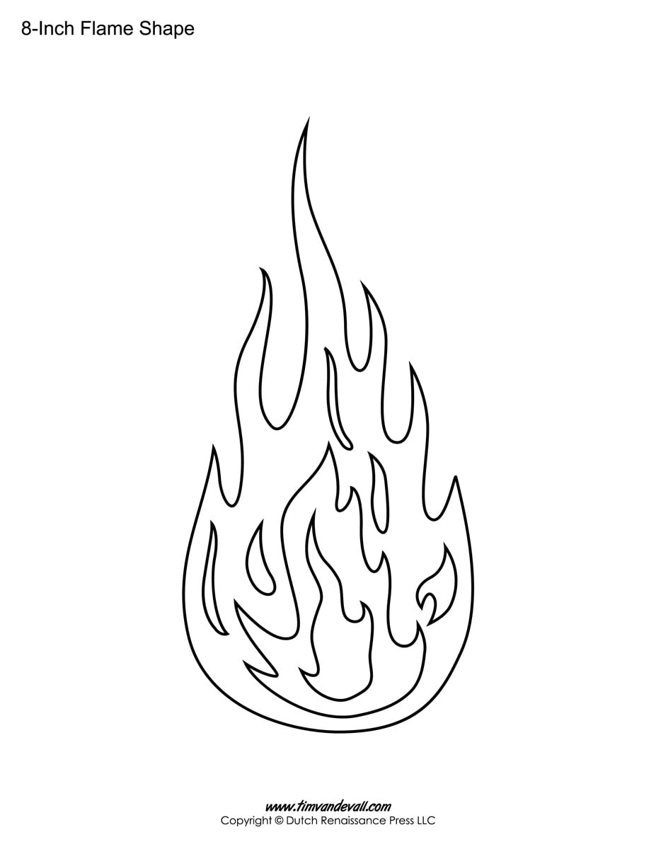 Printable Flame Stickers Flame Templates Flame Shapes