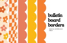 Printable Groovy Borders Bulletin Board 5 Designs Included Etsy