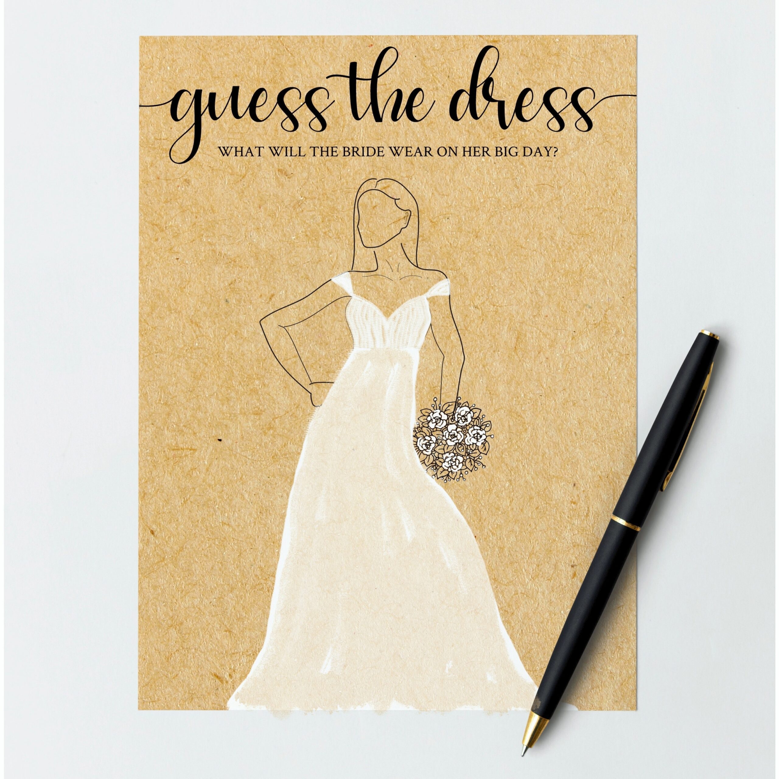 Printable Guess The Dress Bridal Shower Game Rustic Wedding Etsy de
