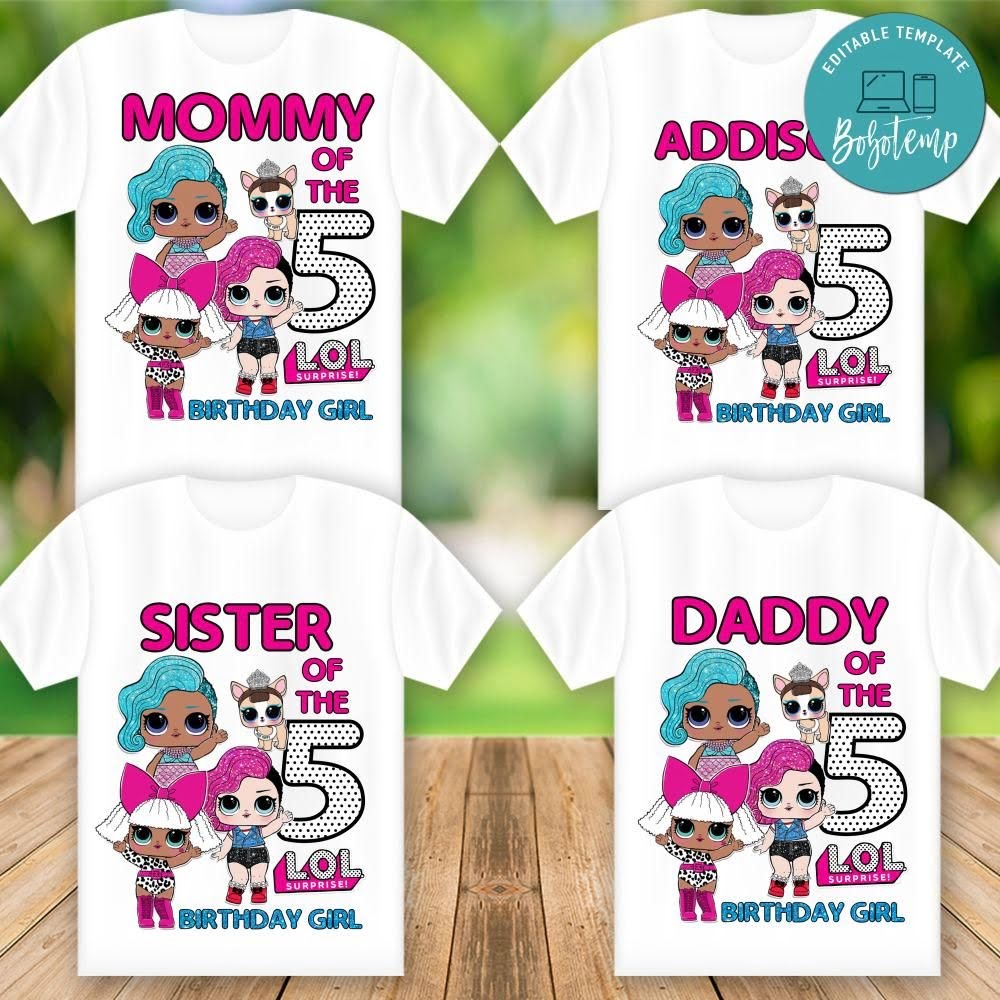 Printable Lol Doll Birthday Party Shirt Digital File DIY Bobotemp