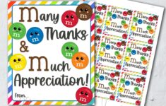 PRINTABLE Many Thanks And Much Appreciation M M Tag Instant Etsy de