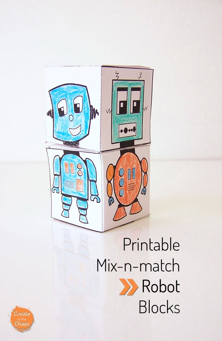 Printable Mix n Match Robot Blocks Create In The Chaos