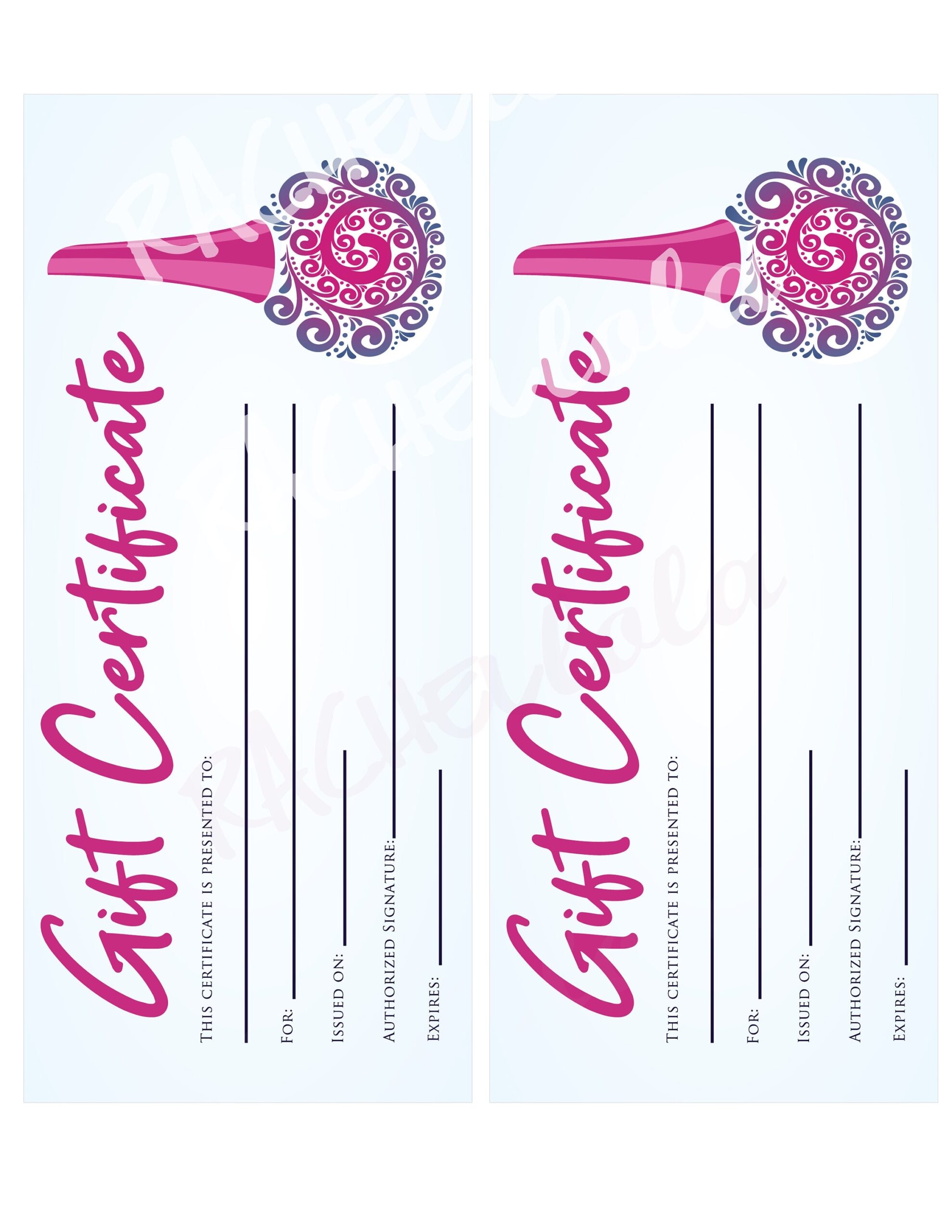 Printable Nail Salon Gift Certificate Fillable Template Etsy Schweiz